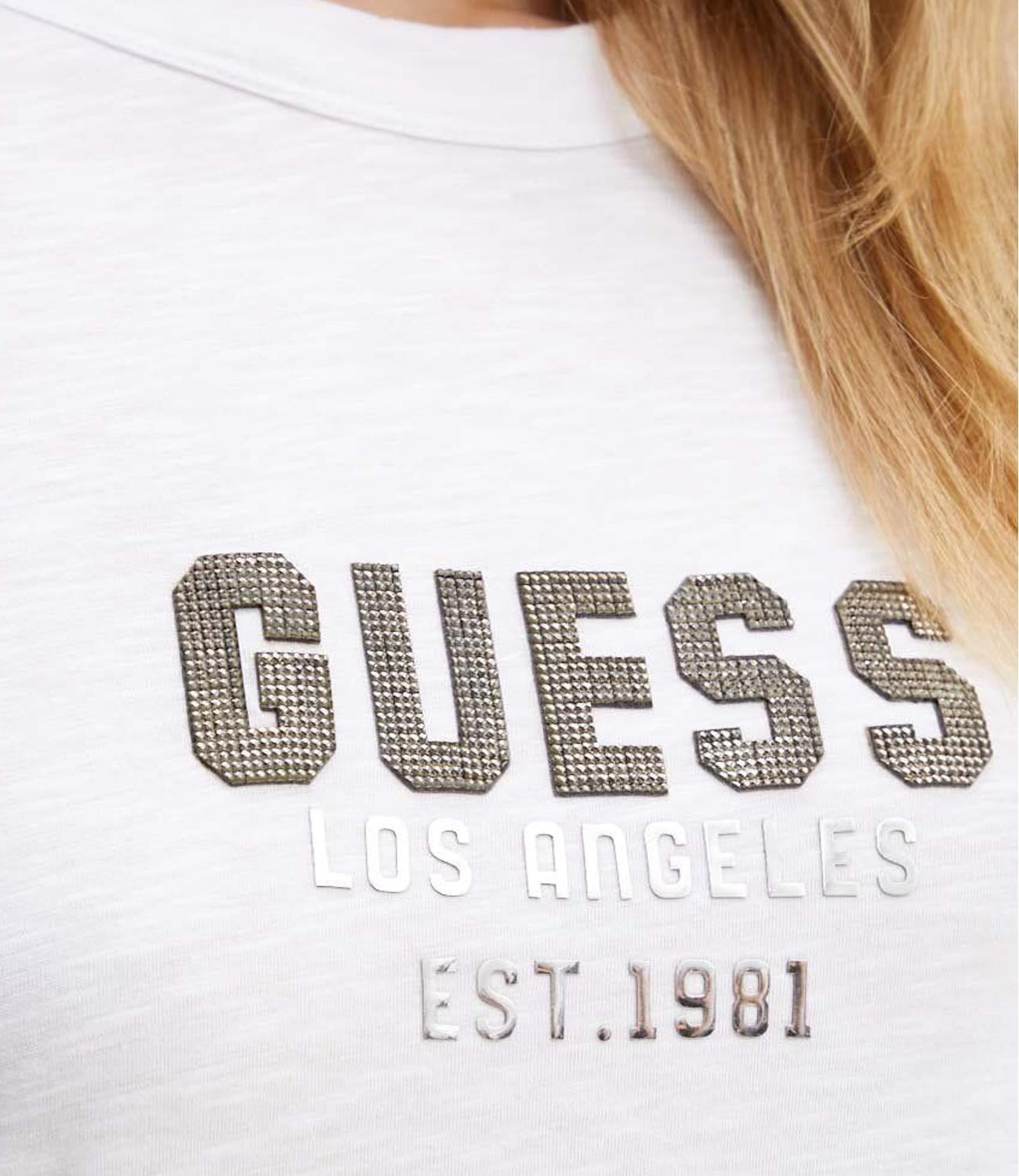 Guess T-shirt Donna Mod. W4YI35 KC8T0 G011 WHITE Bianco