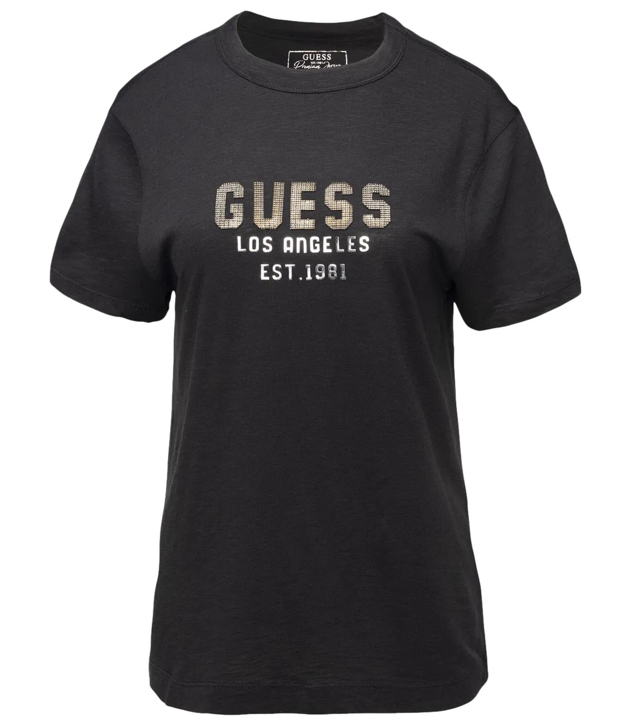 Guess T-shirt Donna Mod. W4YI35 KC8T0 JBLK BLACK Nero