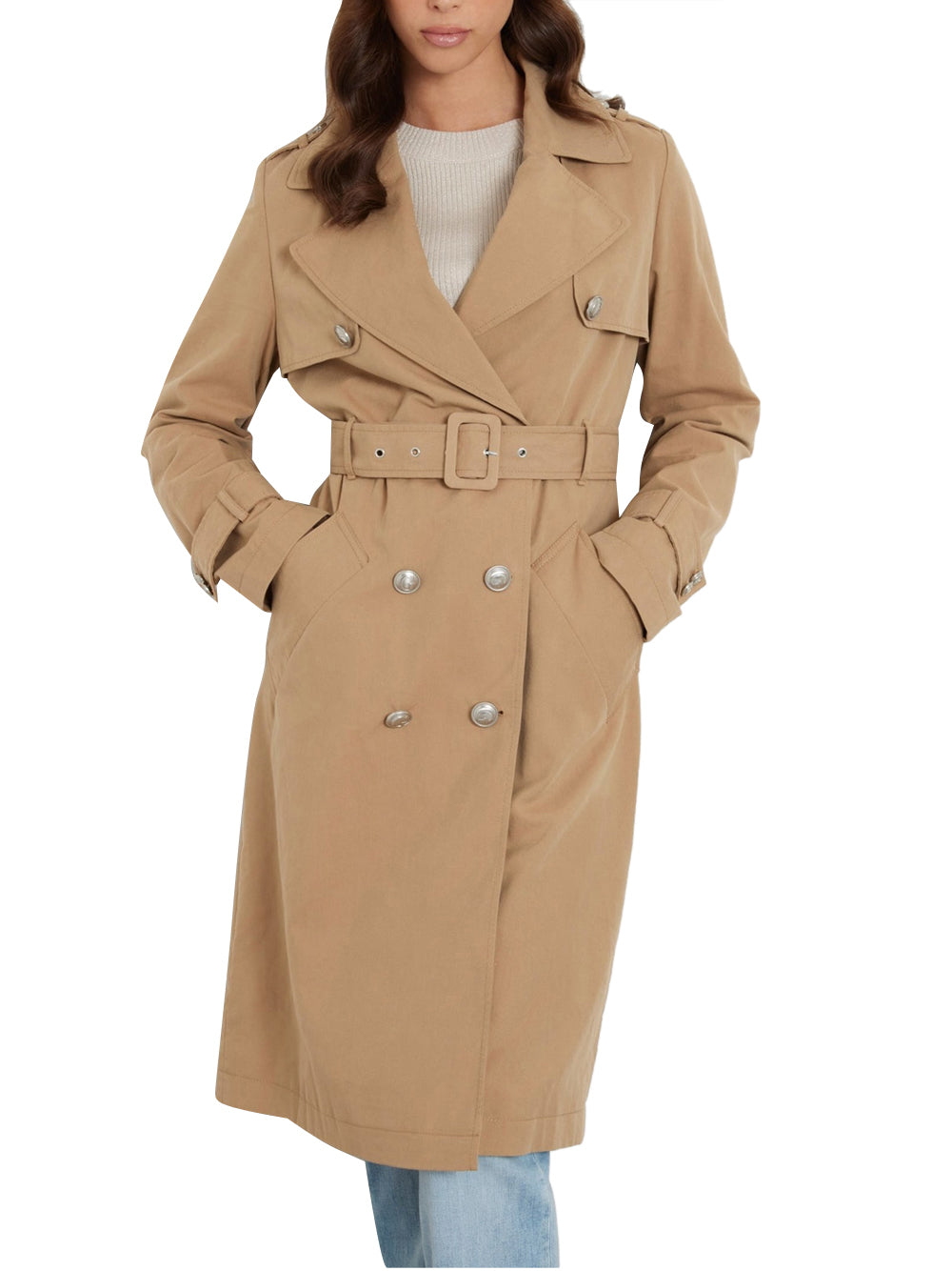 Trench Guess Jade Belted da Donna - Beige