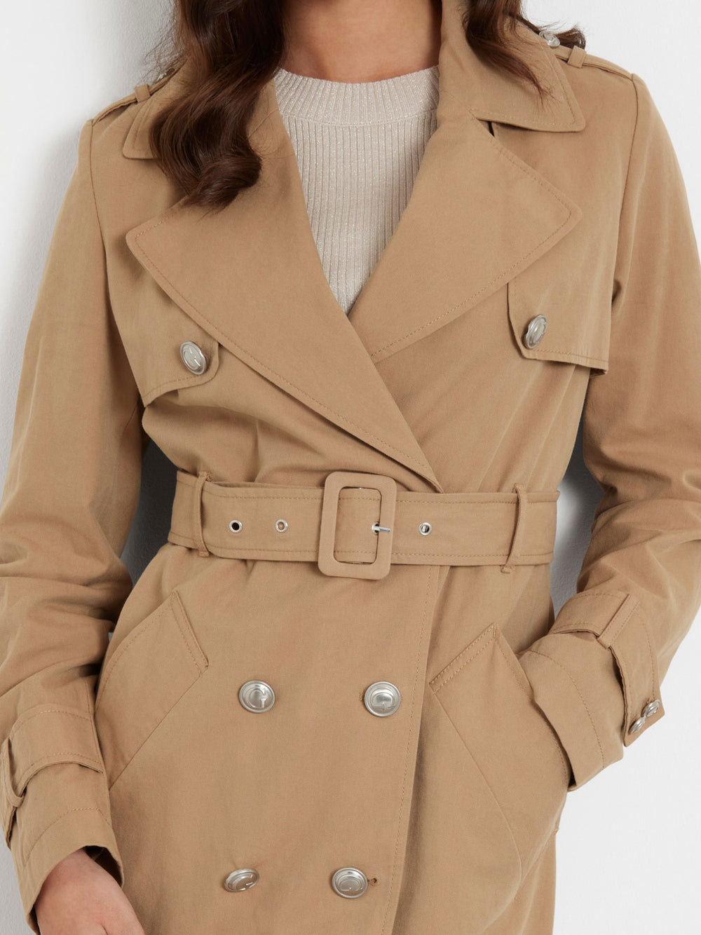 Trench Guess Jade Belted da Donna - Beige