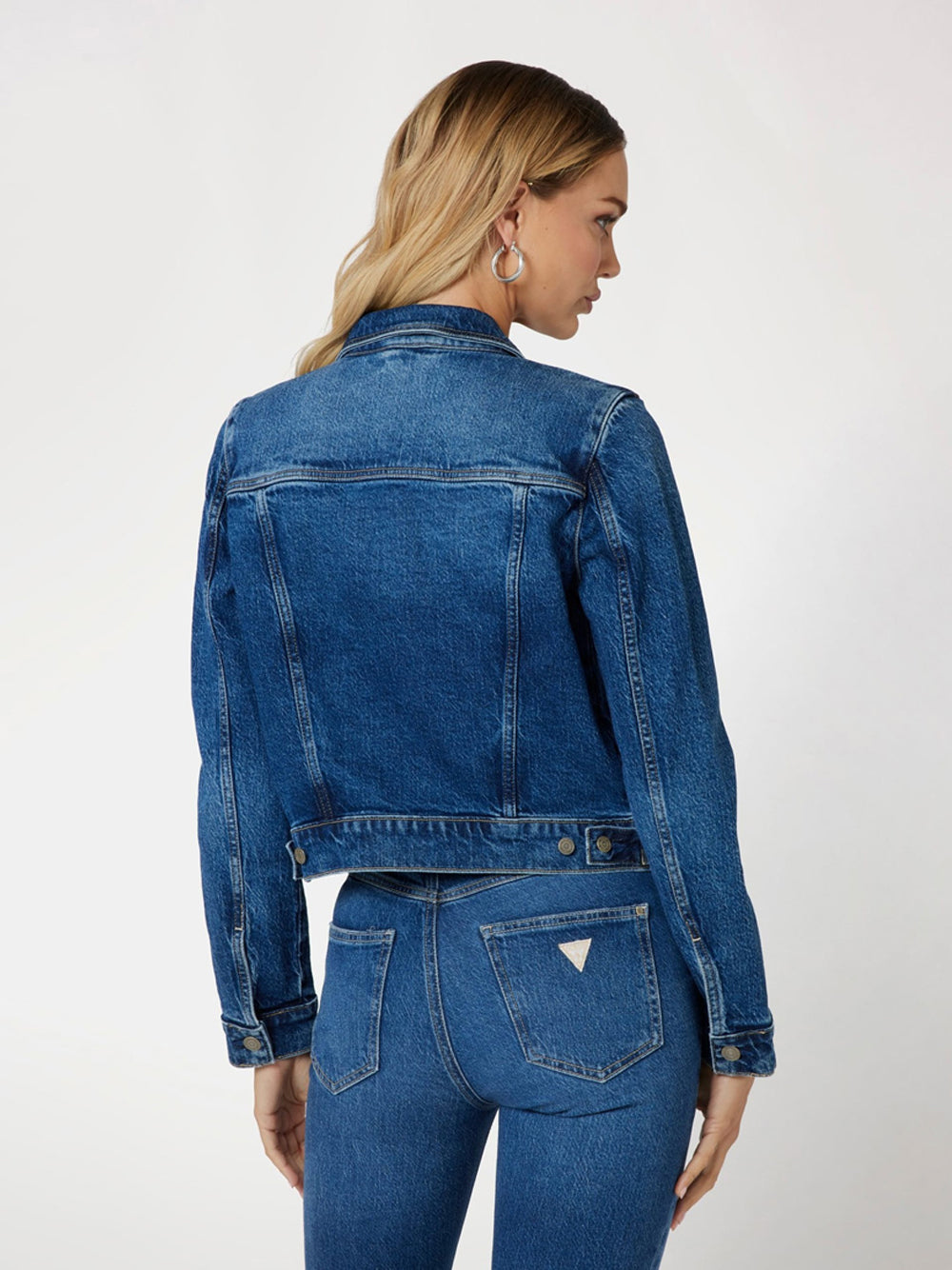 Giubbino di Jeans Guess Delya Trucker da Donna - Denim