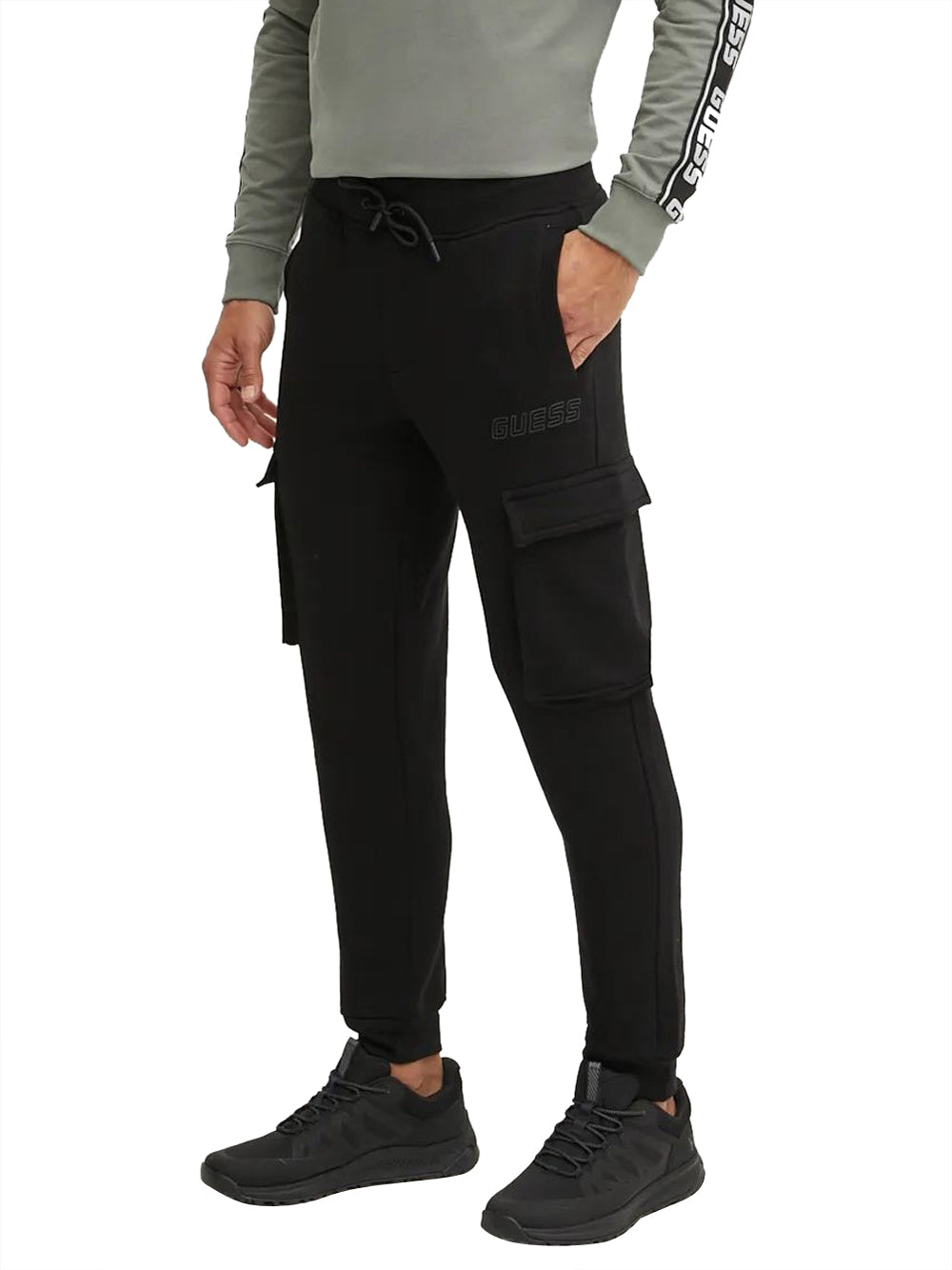 Pantalone Cargo Guess Aldwin da Uomo - Nero