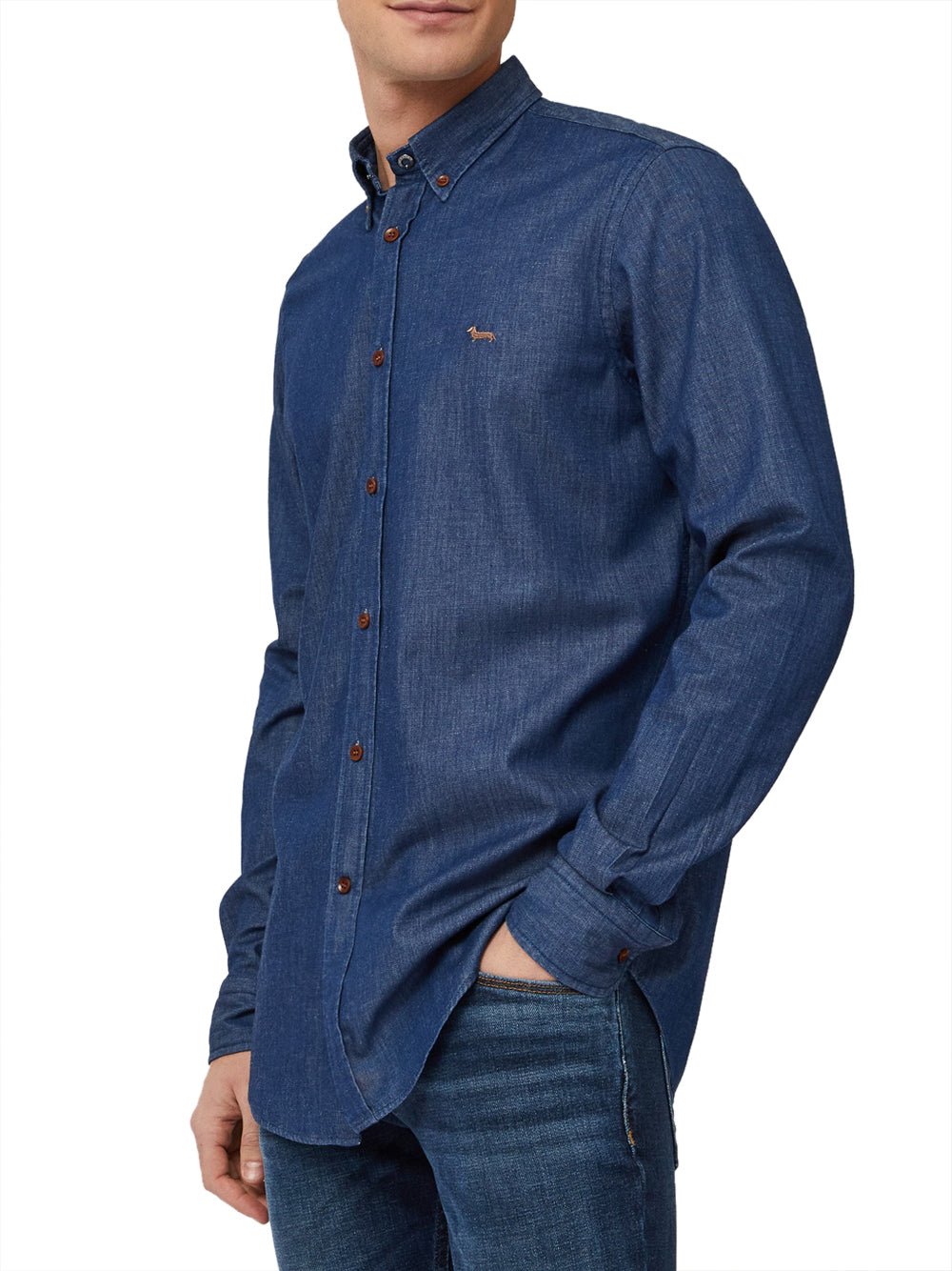 Camicia Jeans Harmont & Blaine Regular da Uomo - Blu