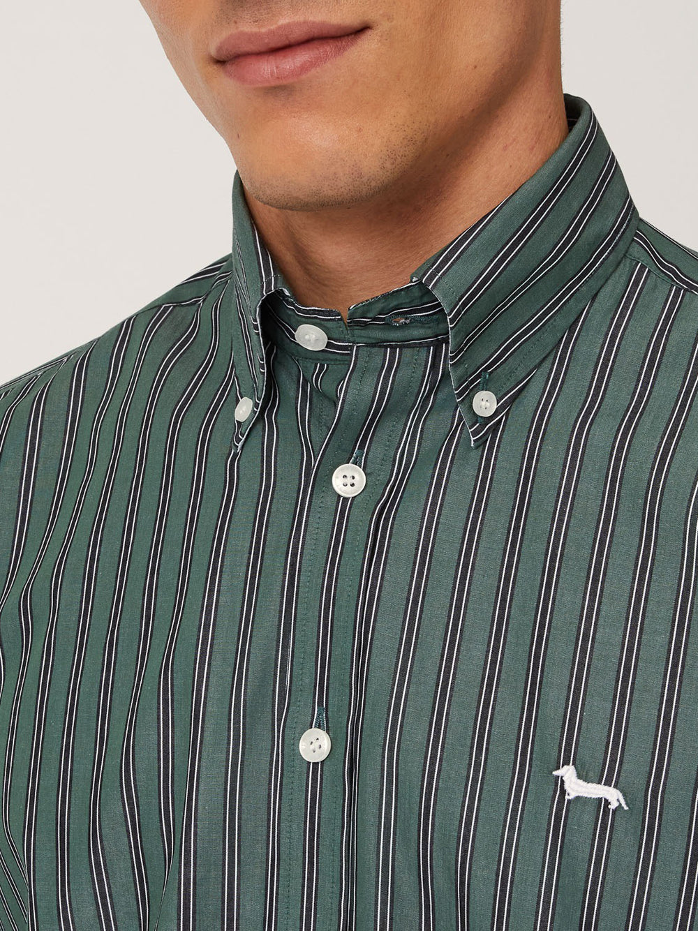 Camicia Casual Harmont & Blaine A Righe Reg da Uomo - Verde