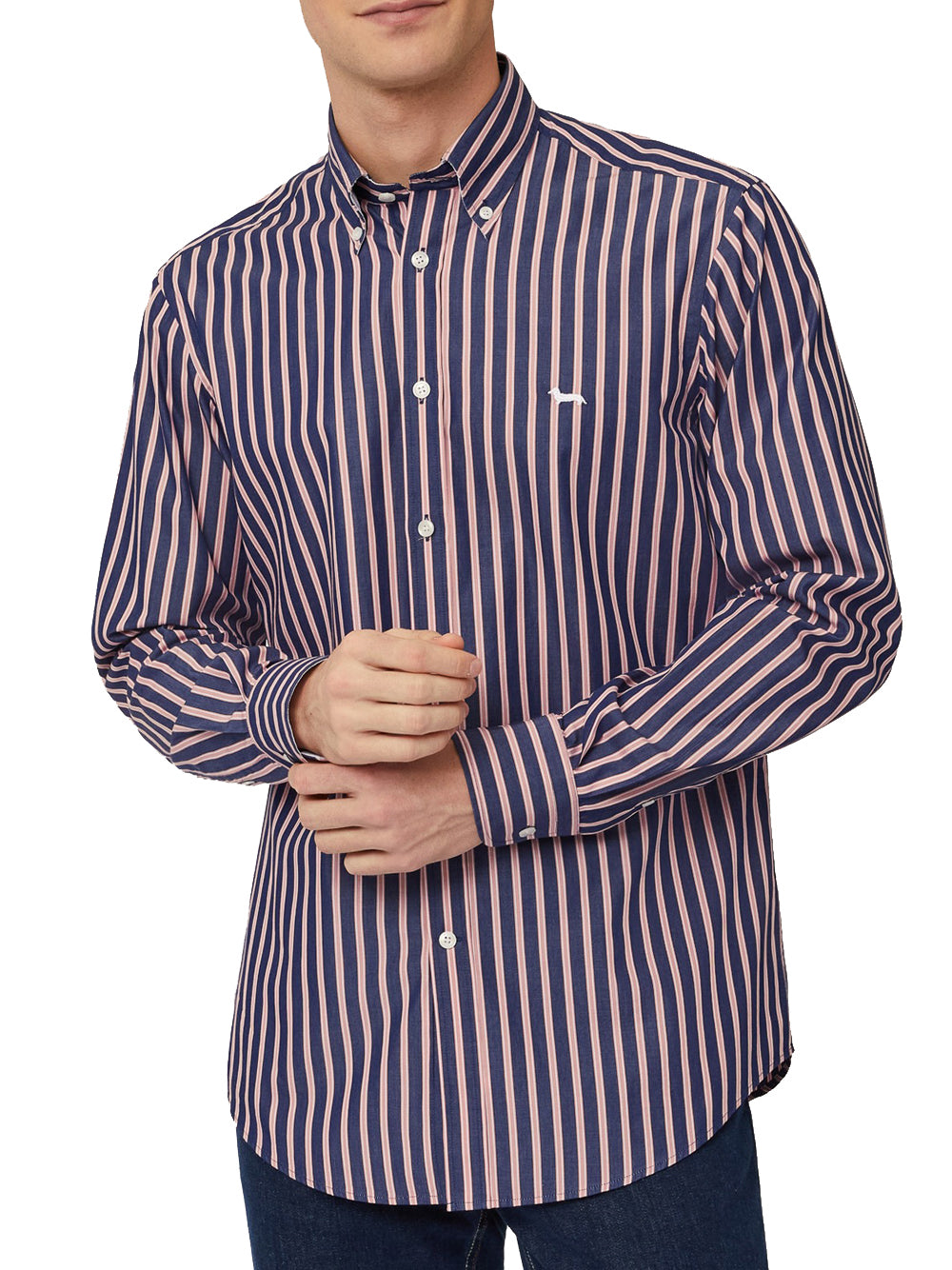 Camicia Casual Harmont & Blaine A Righe Reg da Uomo - Blu