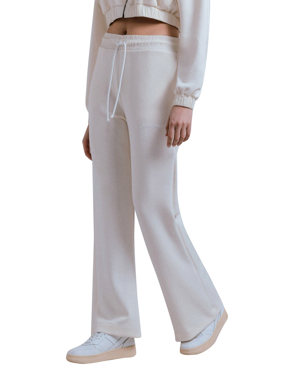 Pantalone Tuta Palazzo Hinnominate Modal E Nylon da Donna - Bianco