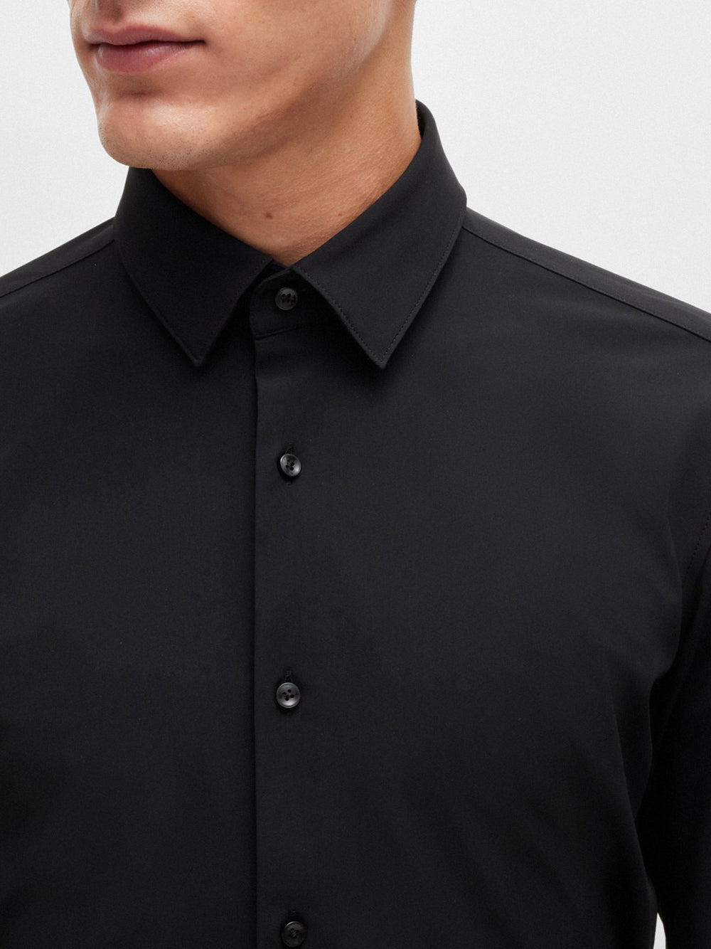 Camicia Classica Hugo Boss Hank da Uomo - Nero