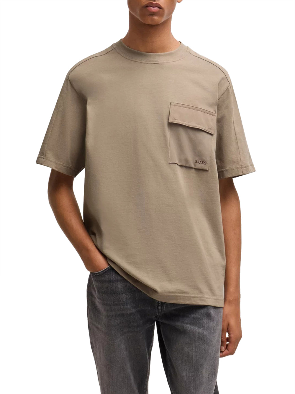 T-shirt Hugo Boss Pocketcargo da Uomo - Beige