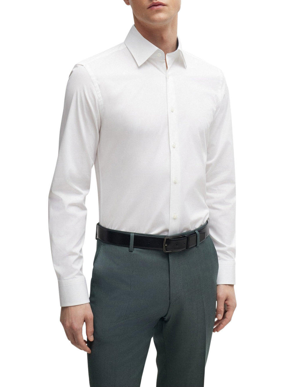 Camicia Classica Hugo Boss Hank da Uomo - Bianco