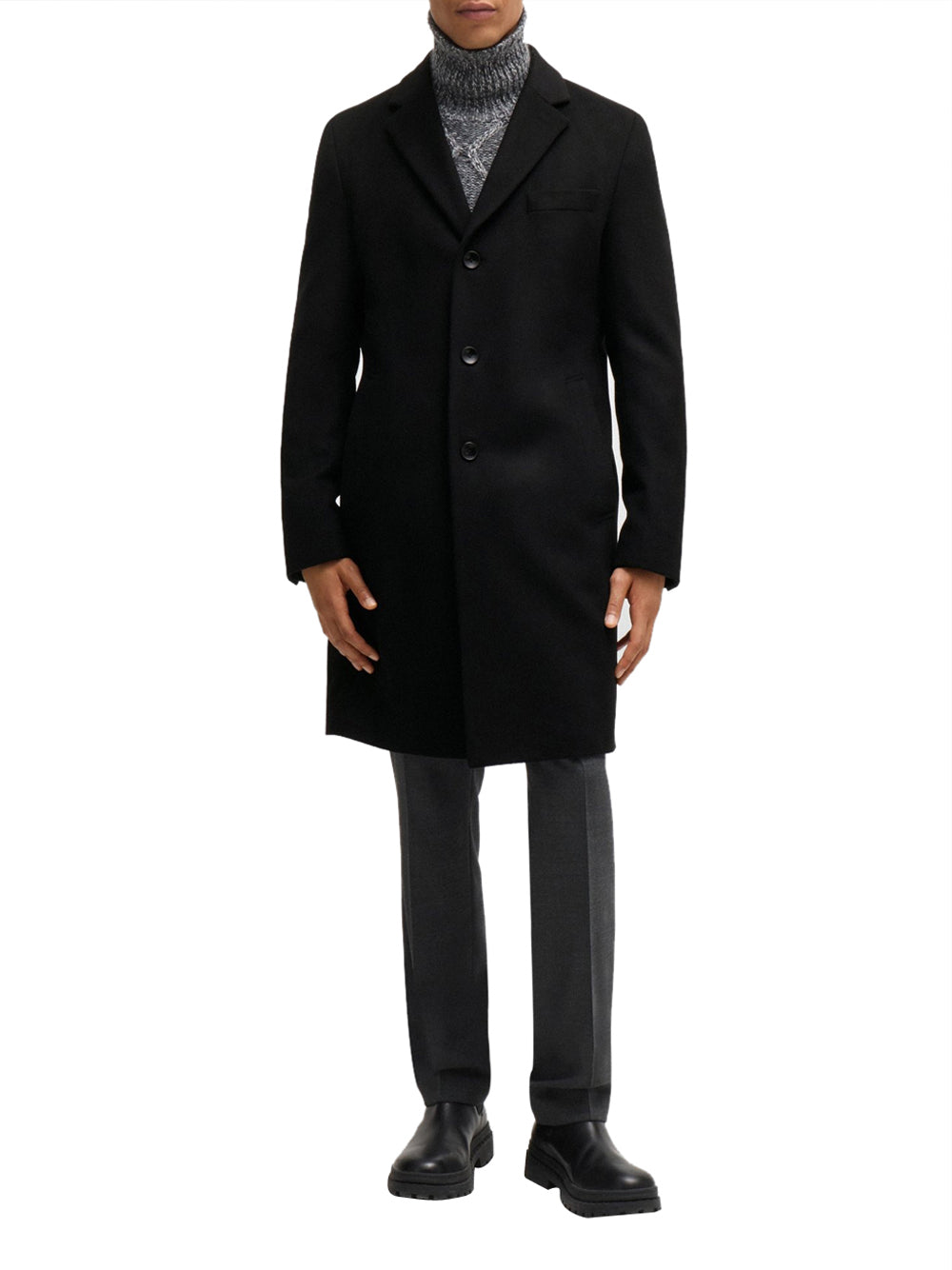 Cappotto Hugo Boss Hyde da Uomo - Nero