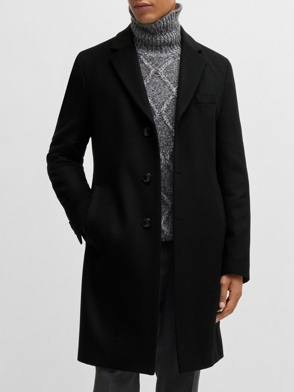 Cappotto Hugo Boss Hyde da Uomo - Nero