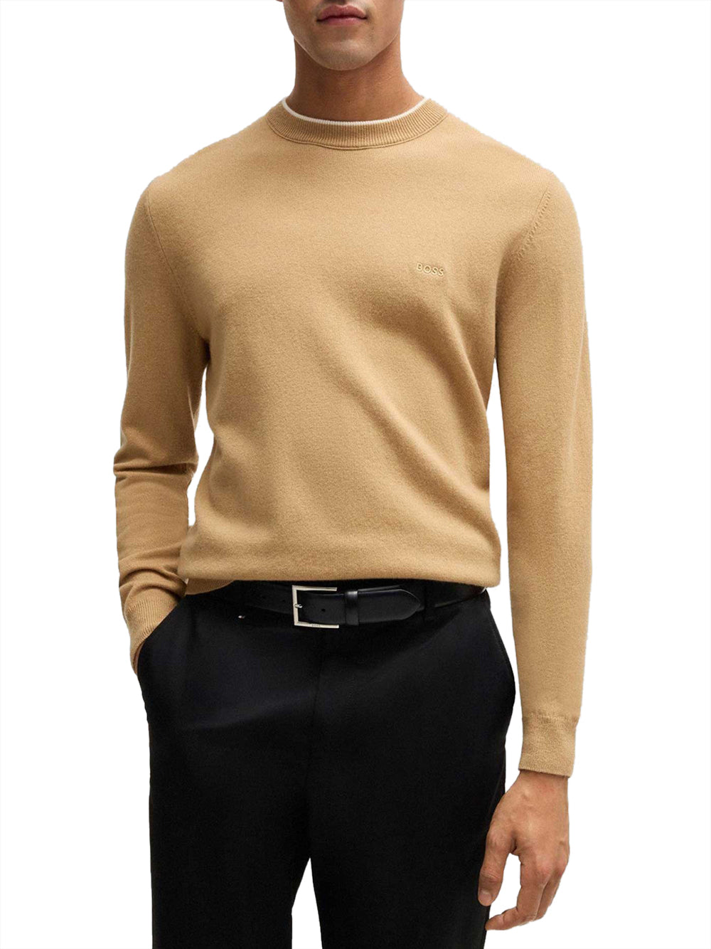 Pullover Hugo Boss Ebacio da Uomo - Beige