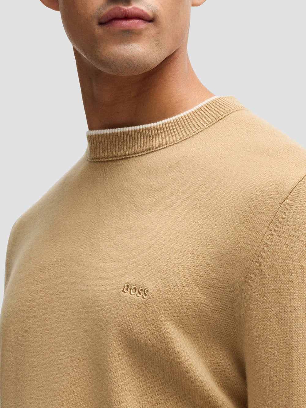 Pullover Hugo Boss Ebacio da Uomo - Beige