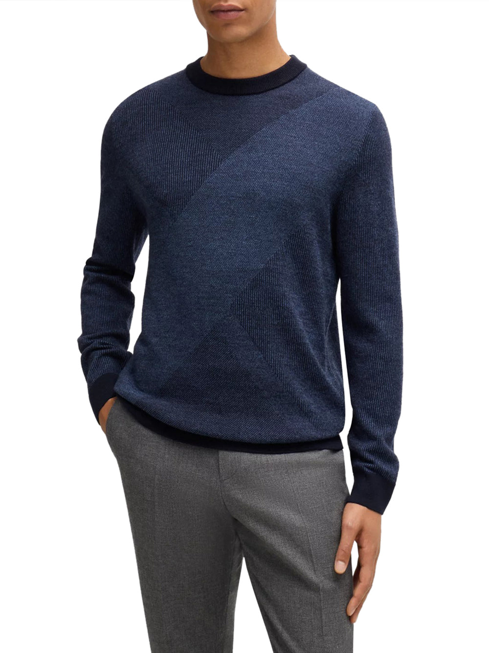 Pullover Hugo Boss Eclaus da Uomo - Blu