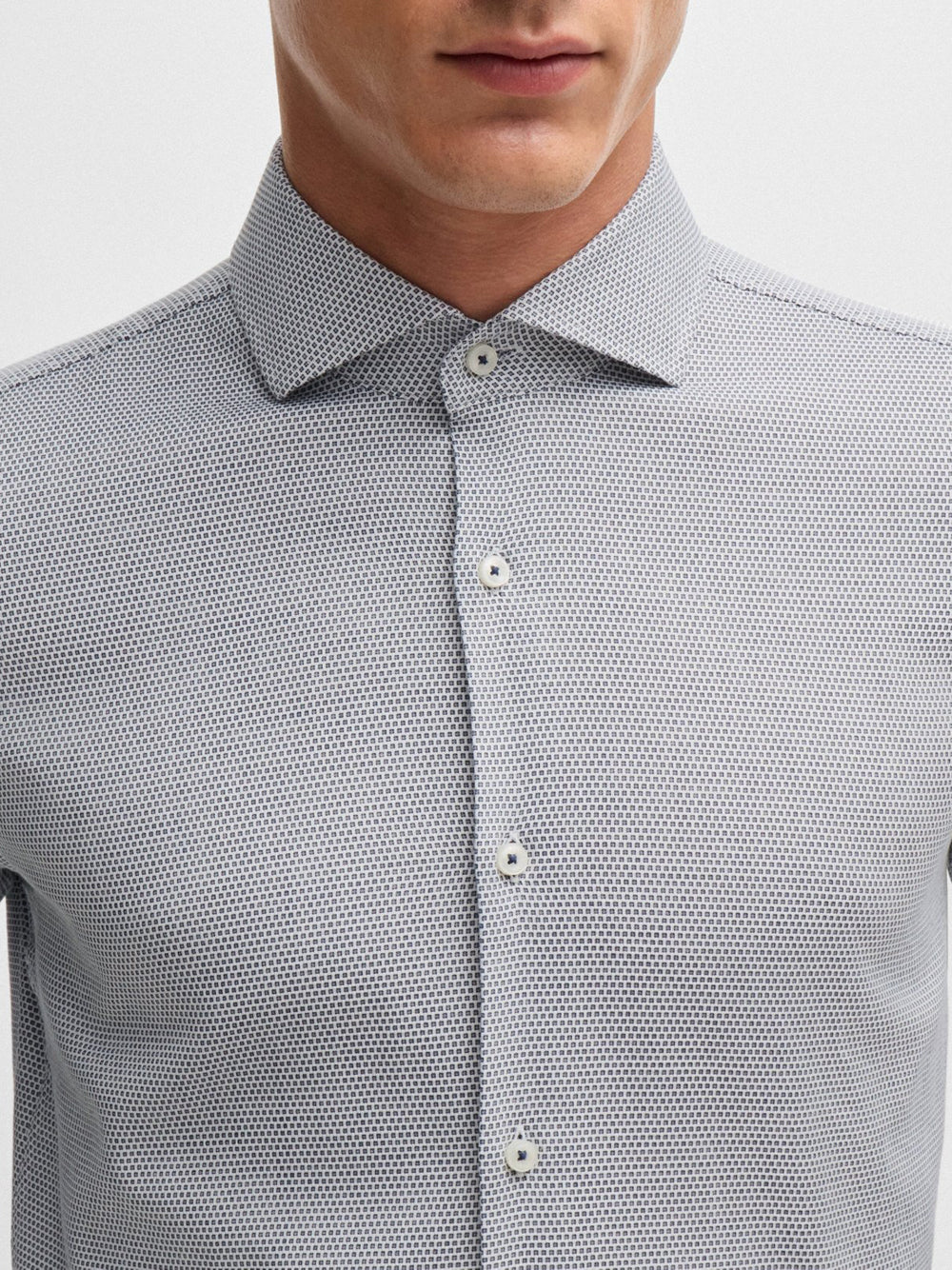 Camicia Hugo Boss Hank Spread da Uomo - Blu