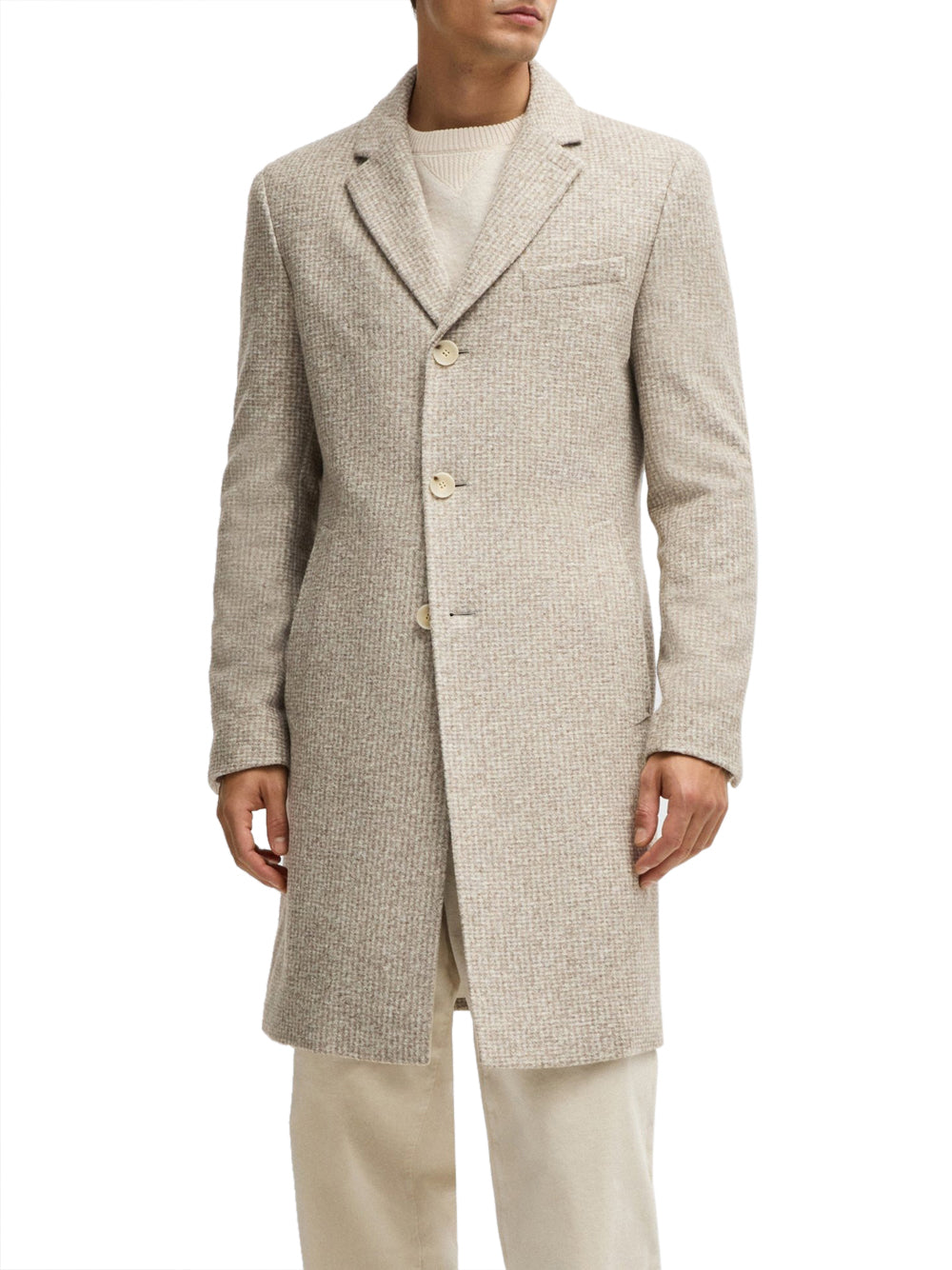 Cappotto Hugo Boss Hyde da Uomo - Avorio