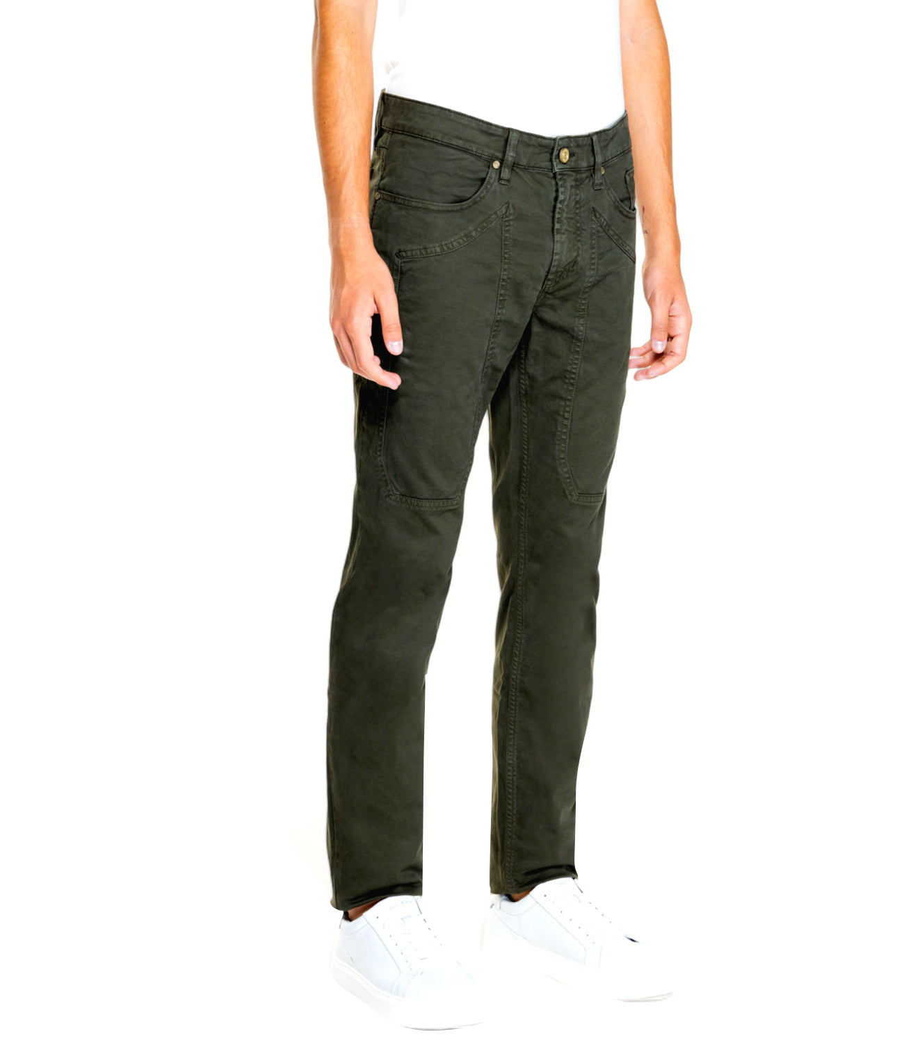 Jeckerson Pantalone 5 Tasche Uomo Mod. PA077 JOHNGABA001 5052 Verde