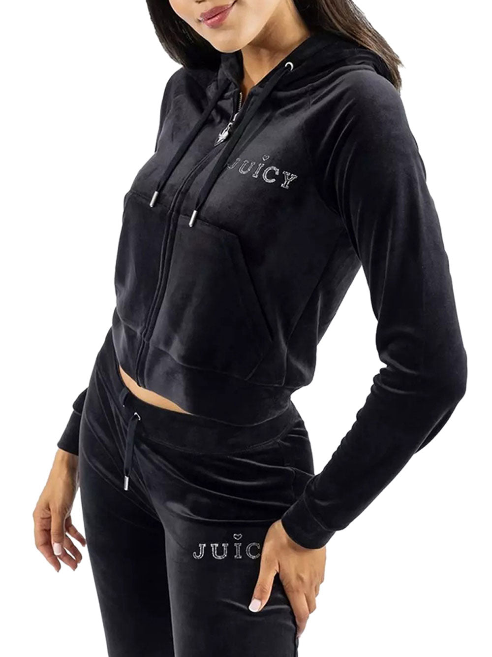 Felpa Zip Juicy Couture Regal Madison da Donna - Nero