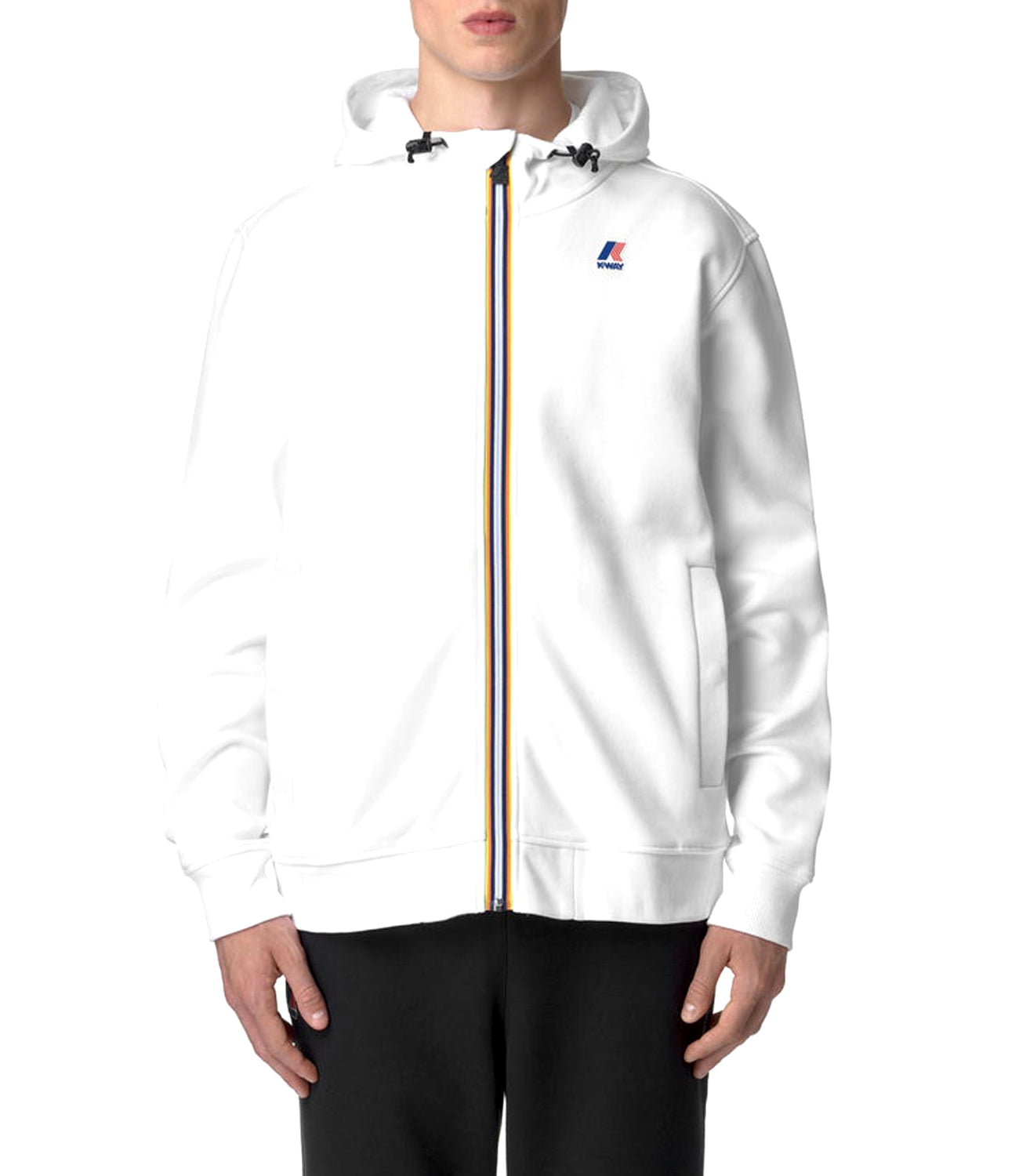 K-Way Felpa Le Vrai Arroux Hv Poly Co Unisex Mod. K3123PW 001 White Bianco