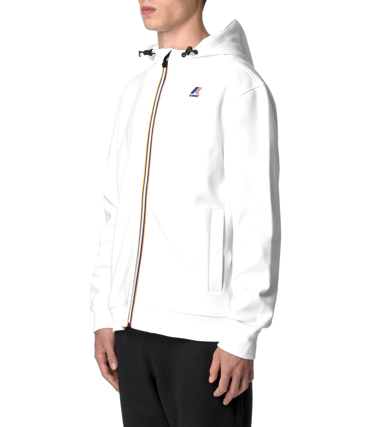 K-Way Felpa Le Vrai Arroux Hv Poly Co Unisex Mod. K3123PW 001 White Bianco