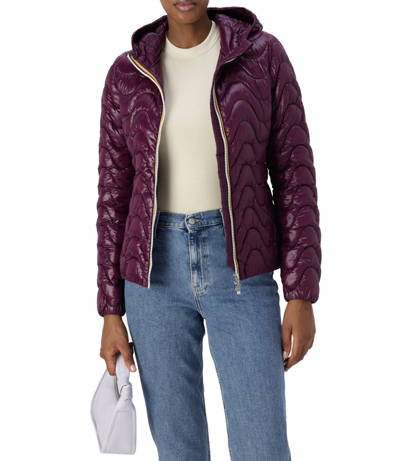 K-Way Piumino Lily Quilted Warm Donna Mod. K5126IW XB4 Violet Dk Purple