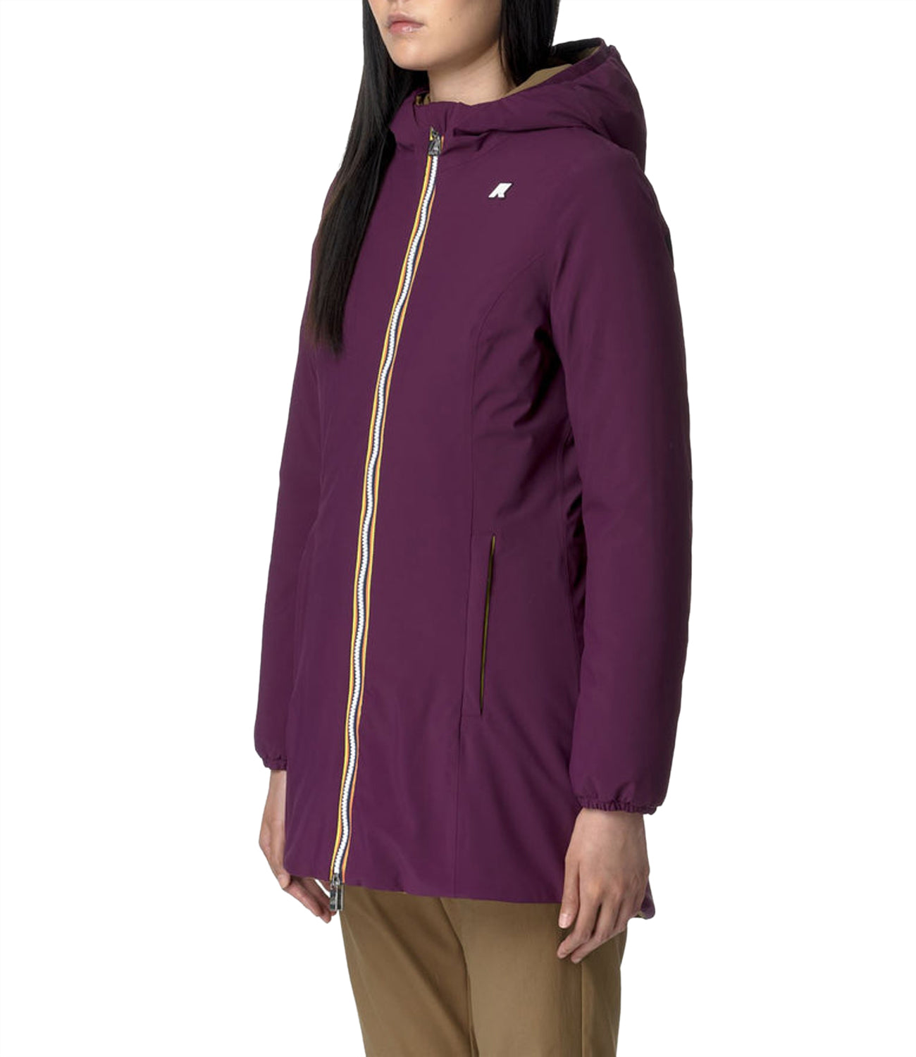 K-Way Giubbino Denise St Warm Double Donna Mod. K6128UW AU9 Violet Dk-Brown C