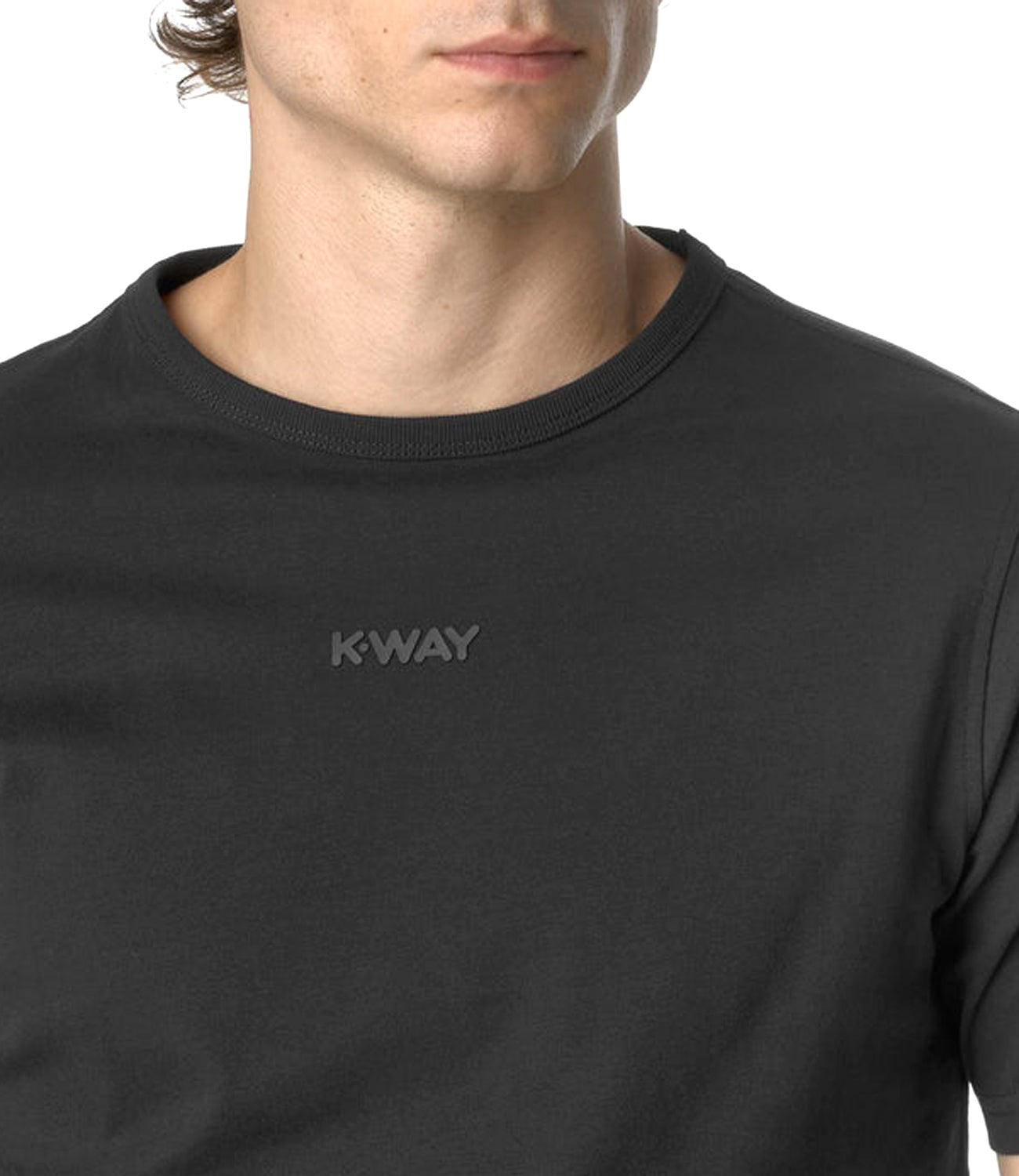 K-Way T-shirt Odom Js Peach Lettering Uomo Mod. K7124ZW USY Black pure Nero