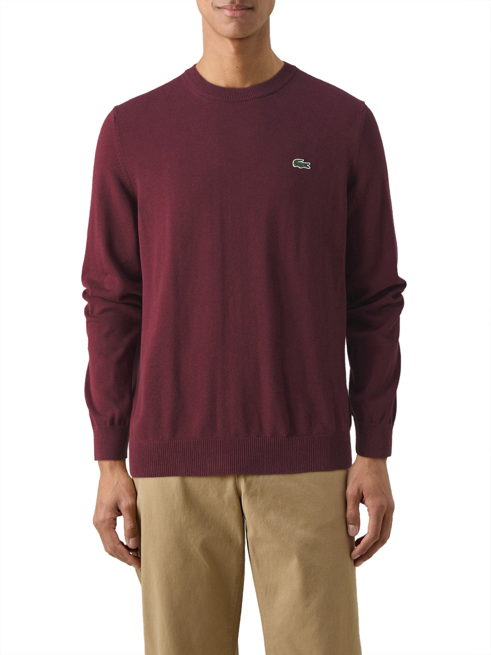 Lacoste Pullover Uomo Mod. AH0128 BZD Bordeau Rosso