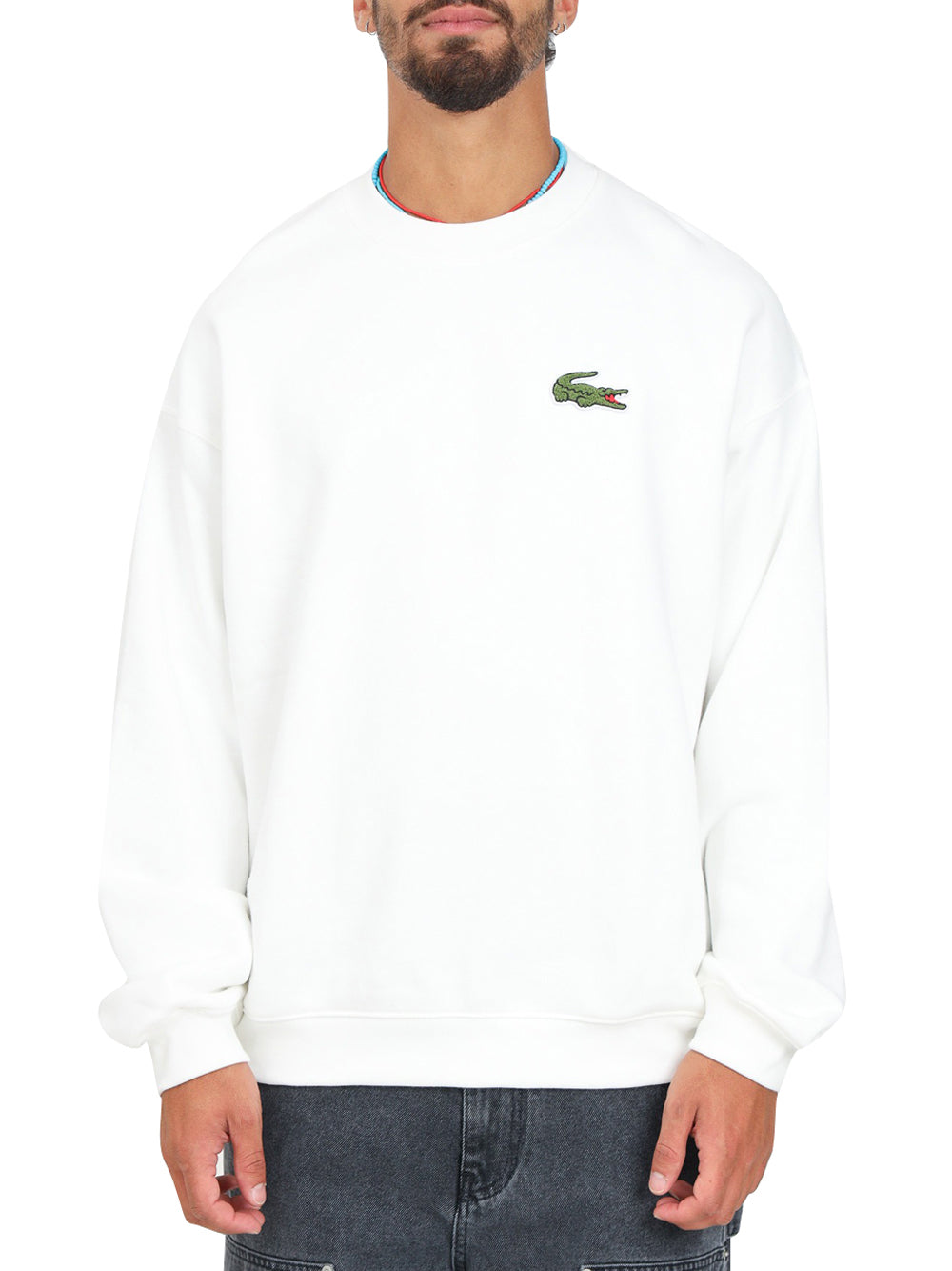 Felpa Lacoste Oversize da Uomo - Bianco