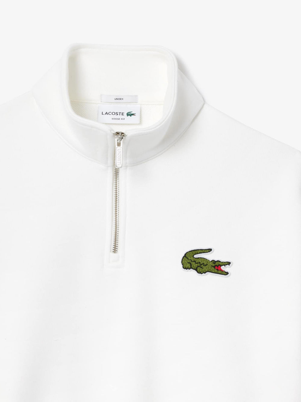 Felpa Lacoste Mezza Zip da Uomo - Bianco