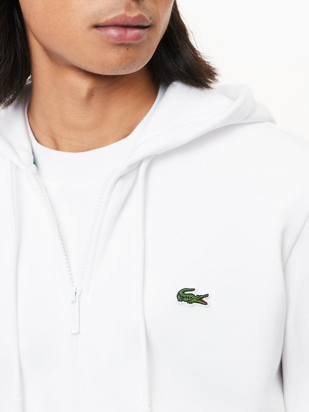 Felpa Zip Lacoste da Uomo - Bianco