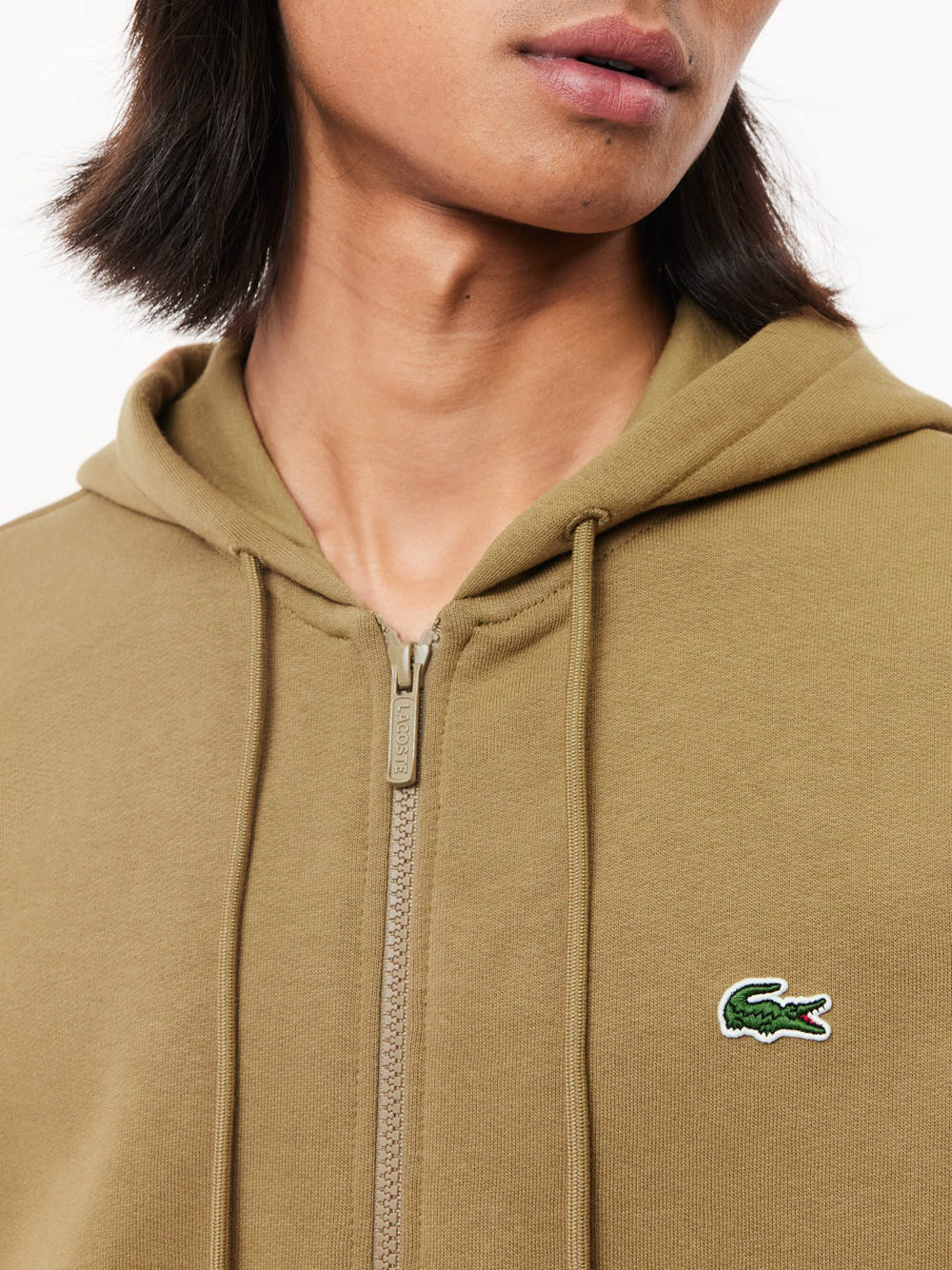 Felpa Zip Lacoste da Uomo - Marrone