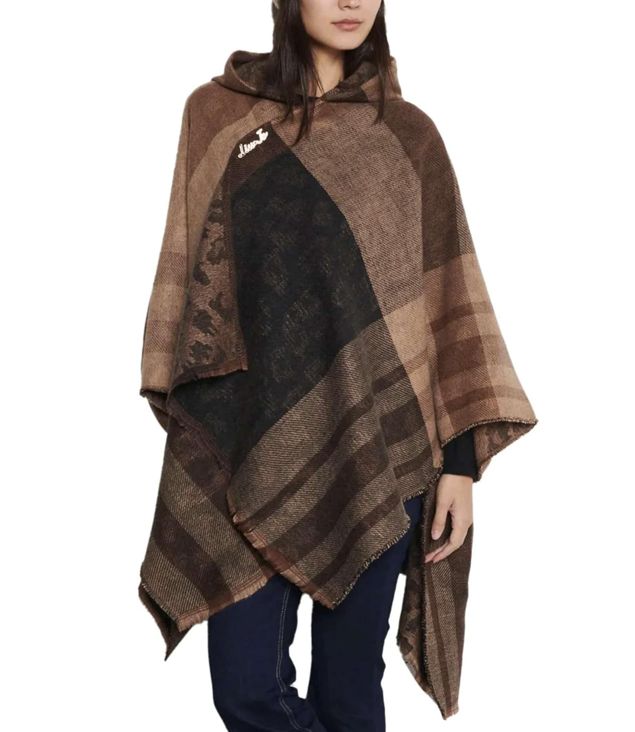 Liu Jo Liu Jo Poncho Poncho Check Animalier Donna Mod. 2F4023T0300 00533 T.MORO Marrone