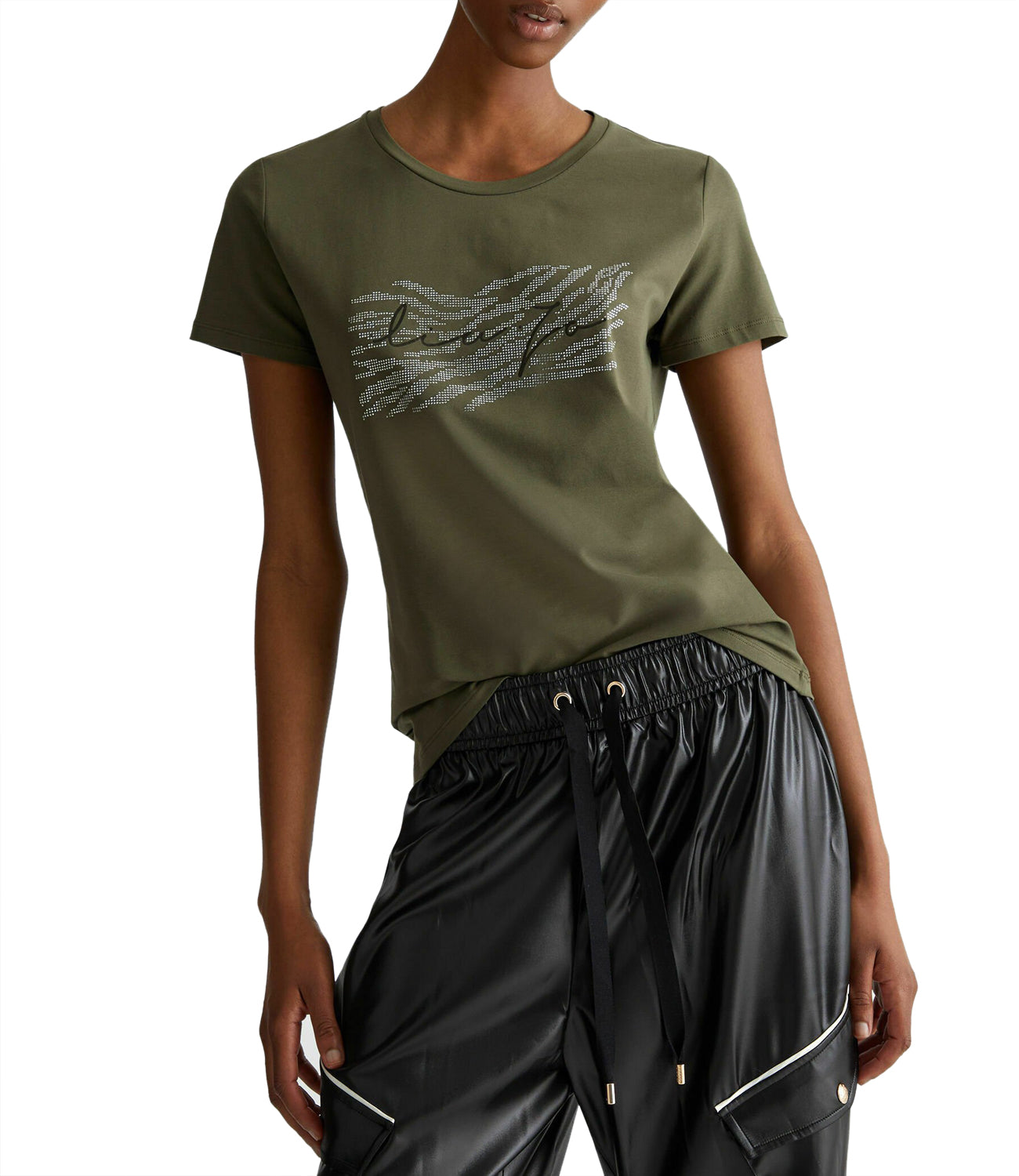 Liu Jo Liu Jo T-shirt Ecs T-Shirt Manica Corta Donna Mod. TF4076JS088 N9722 Olive Nt/Alloverzebr