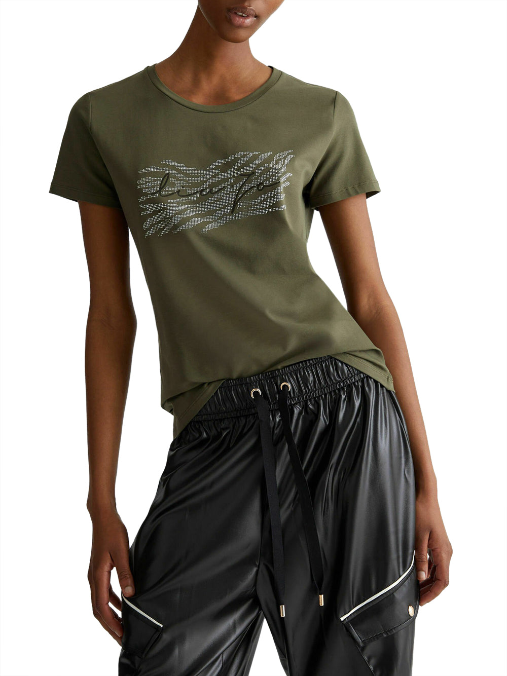 Liu Jo Liu Jo T-shirt Ecs T-Shirt Manica Corta Donna Mod. TF4076JS088 N9722 Olive Nt/Alloverzebr