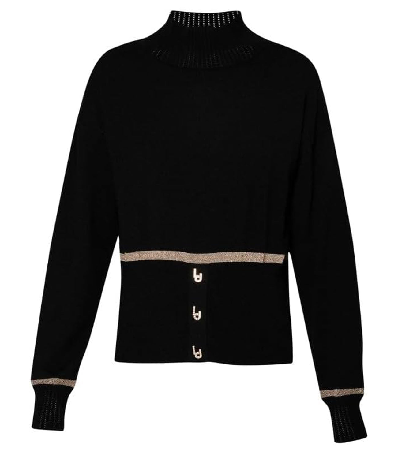 Liu Jo Liu Jo Dolcevita Ecs Maglia Dolcevita M/L Donna Mod. TF4165MS75L A4268 Nero/Lt.Rosegold