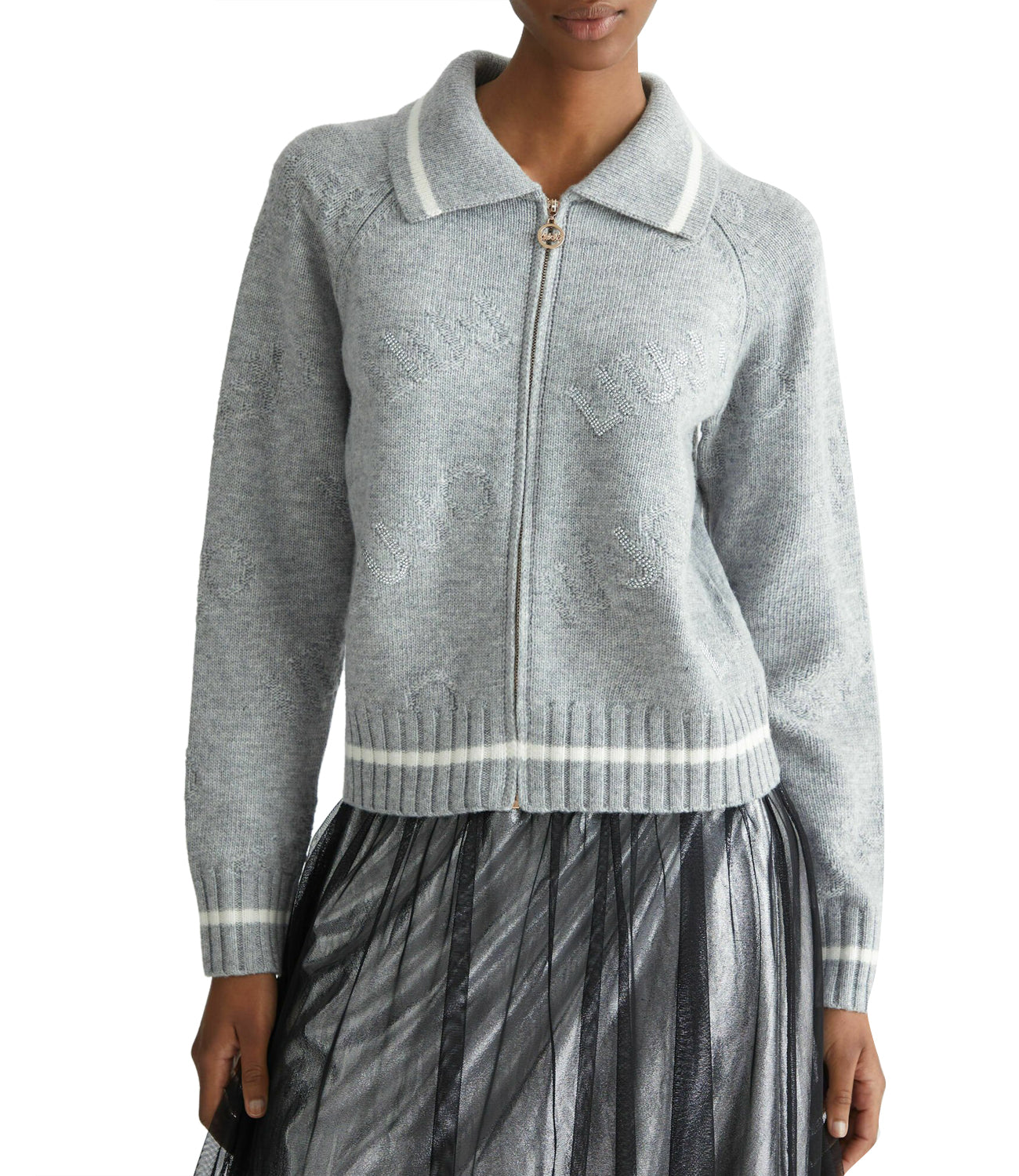 Liu Jo Liu Jo Maglia Ecs Maglia Zippata M/L Donna Mod. TF4170MS55L C3459 Grigio Ch.Mel/Wh.Sug