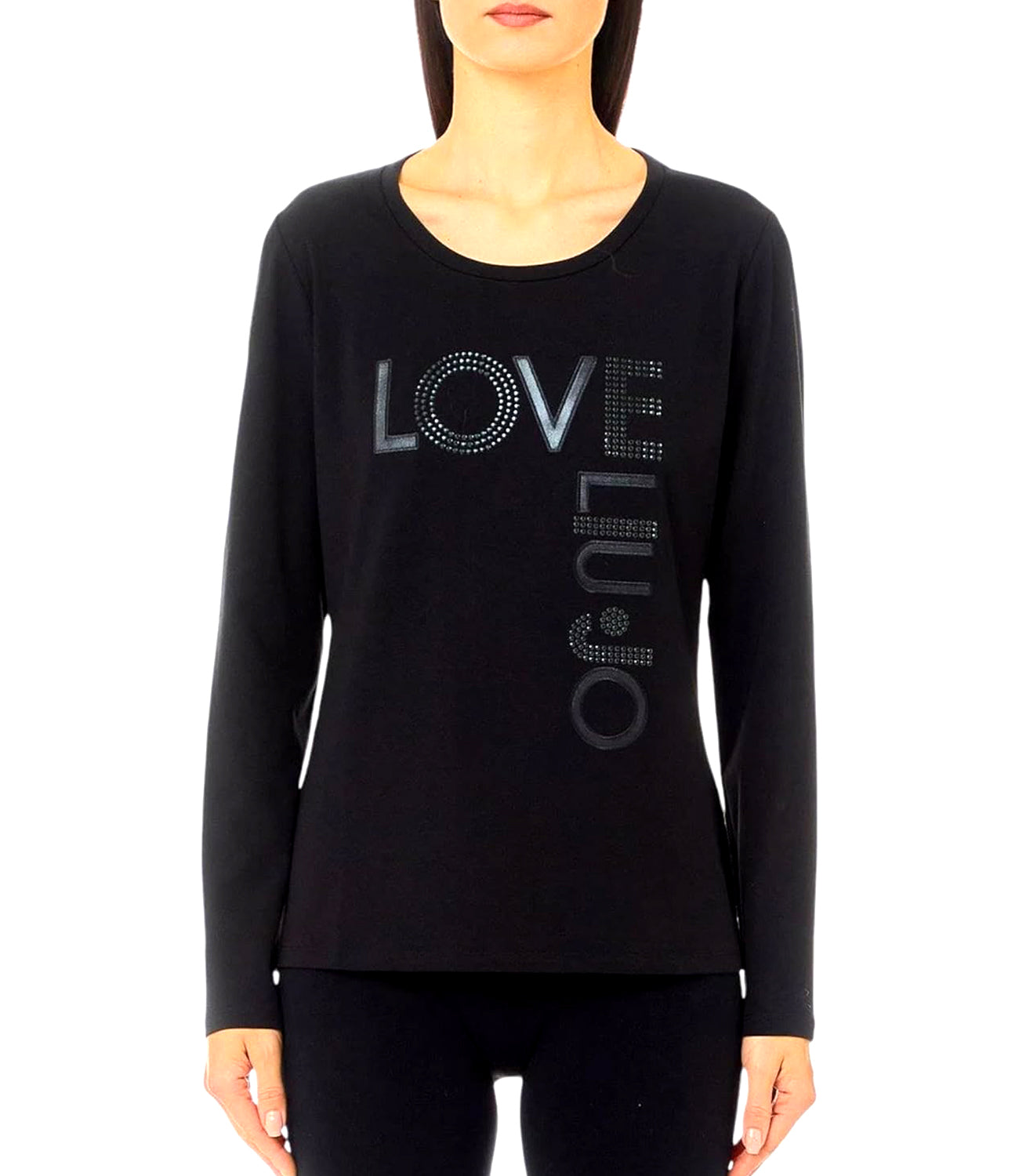 Liu Jo Liu Jo T-shirt T-Shirt M/L Donna Mod. TF4210J0088 N9594 Nero/Love Liujo