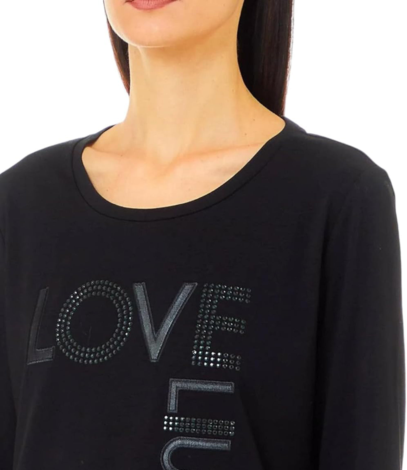 Liu Jo Liu Jo T-shirt T-Shirt M/L Donna Mod. TF4210J0088 N9594 Nero/Love Liujo