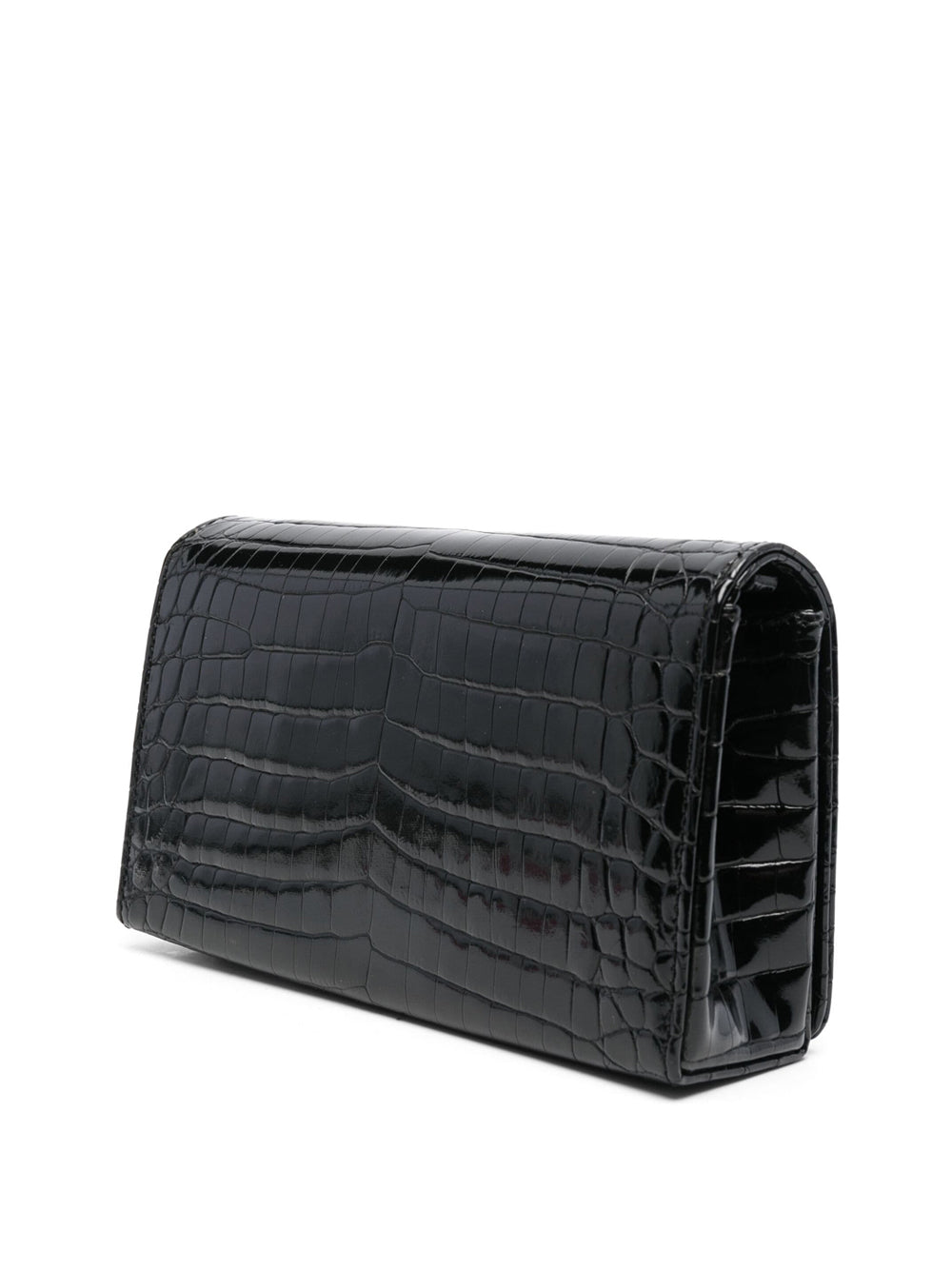 Borsa a Tracolla Love Moschino Shiny Croco da Donna - Nero