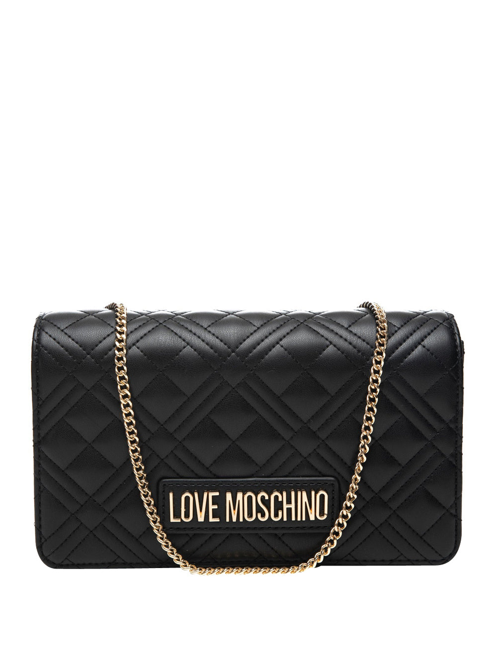 Borsa a Tracolla Love Moschino Quilted Pu da Donna - Nero