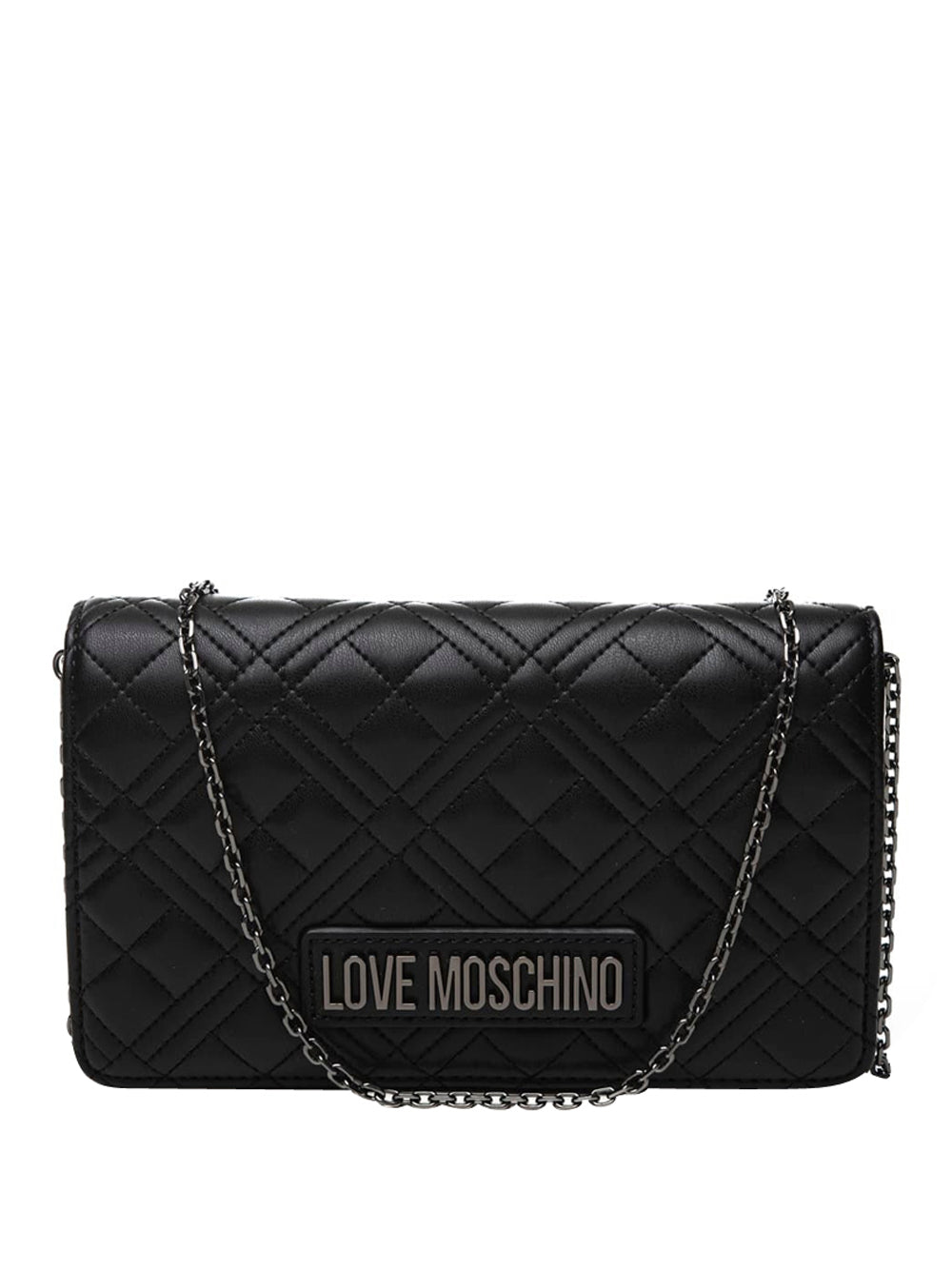 Borsa a Tracolla Love Moschino Quilted Pu da Donna - Nero