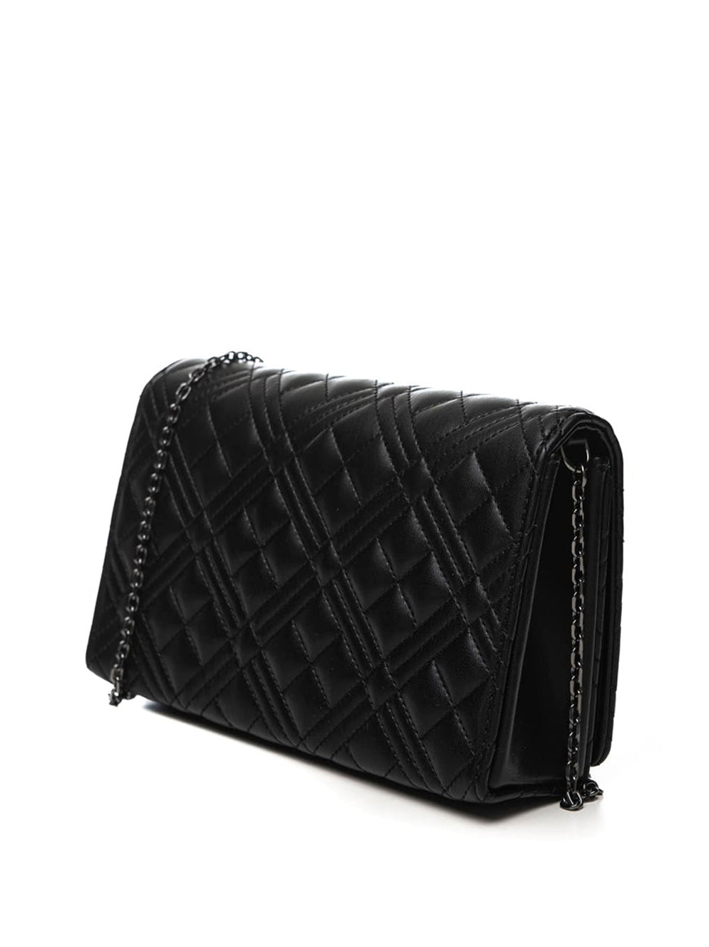 Borsa a Tracolla Love Moschino Quilted Pu da Donna - Nero