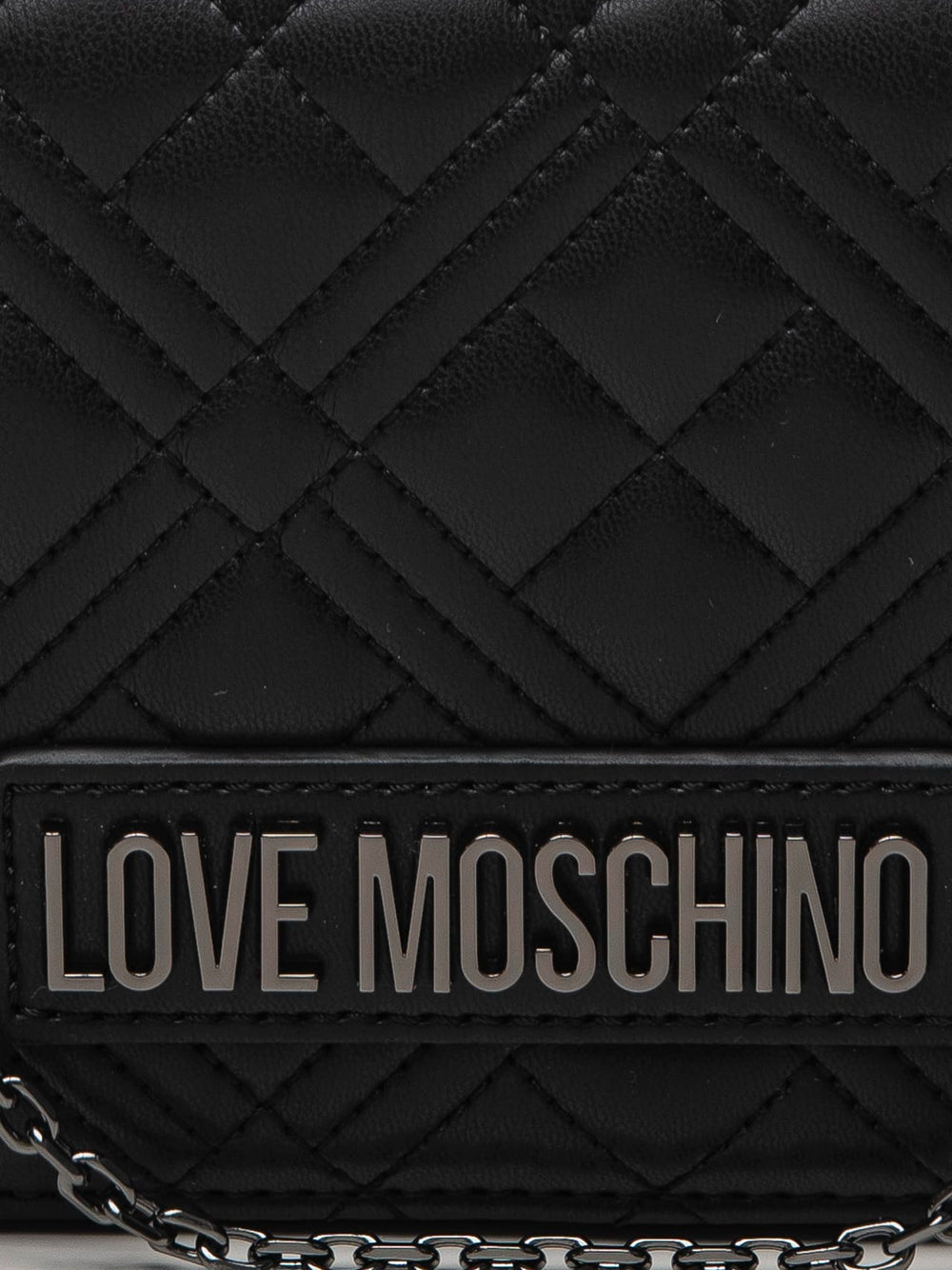 Borsa a Tracolla Love Moschino Quilted Pu da Donna - Nero