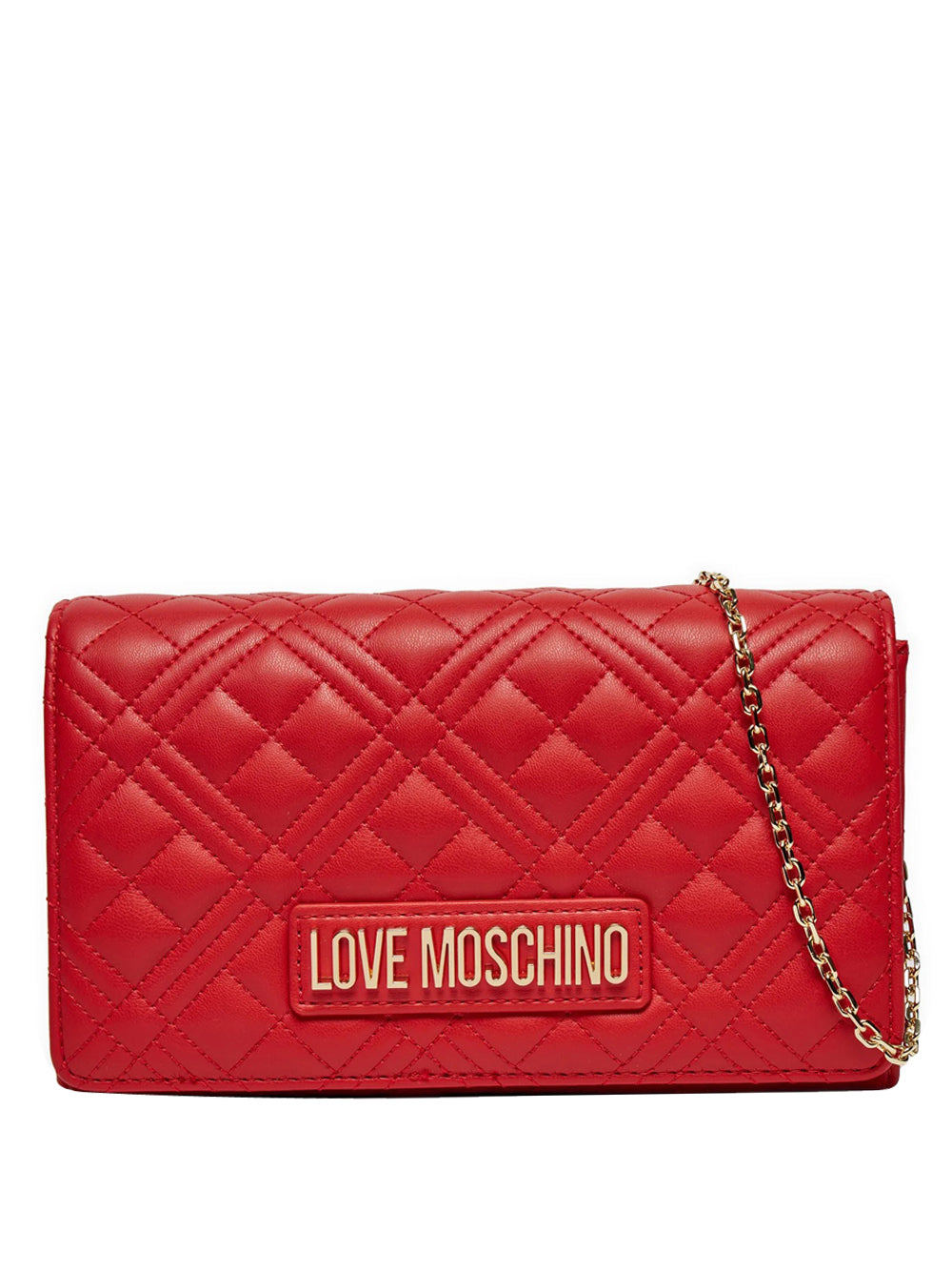 Borsa a Tracolla Love Moschino Quilted Pu da Donna - Rosso