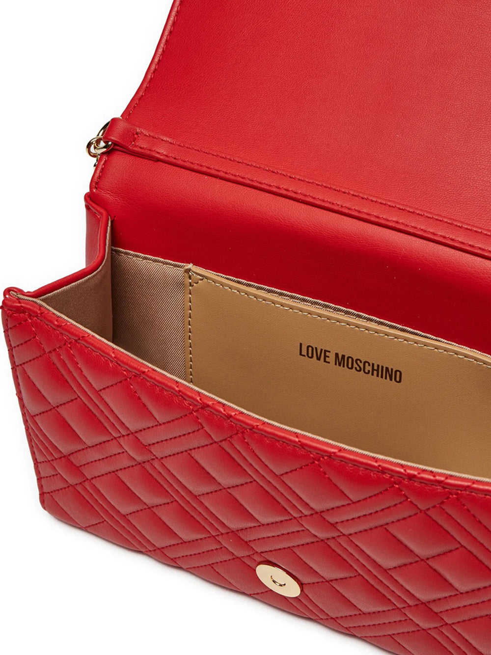 Borsa a Tracolla Love Moschino Quilted Pu da Donna - Rosso