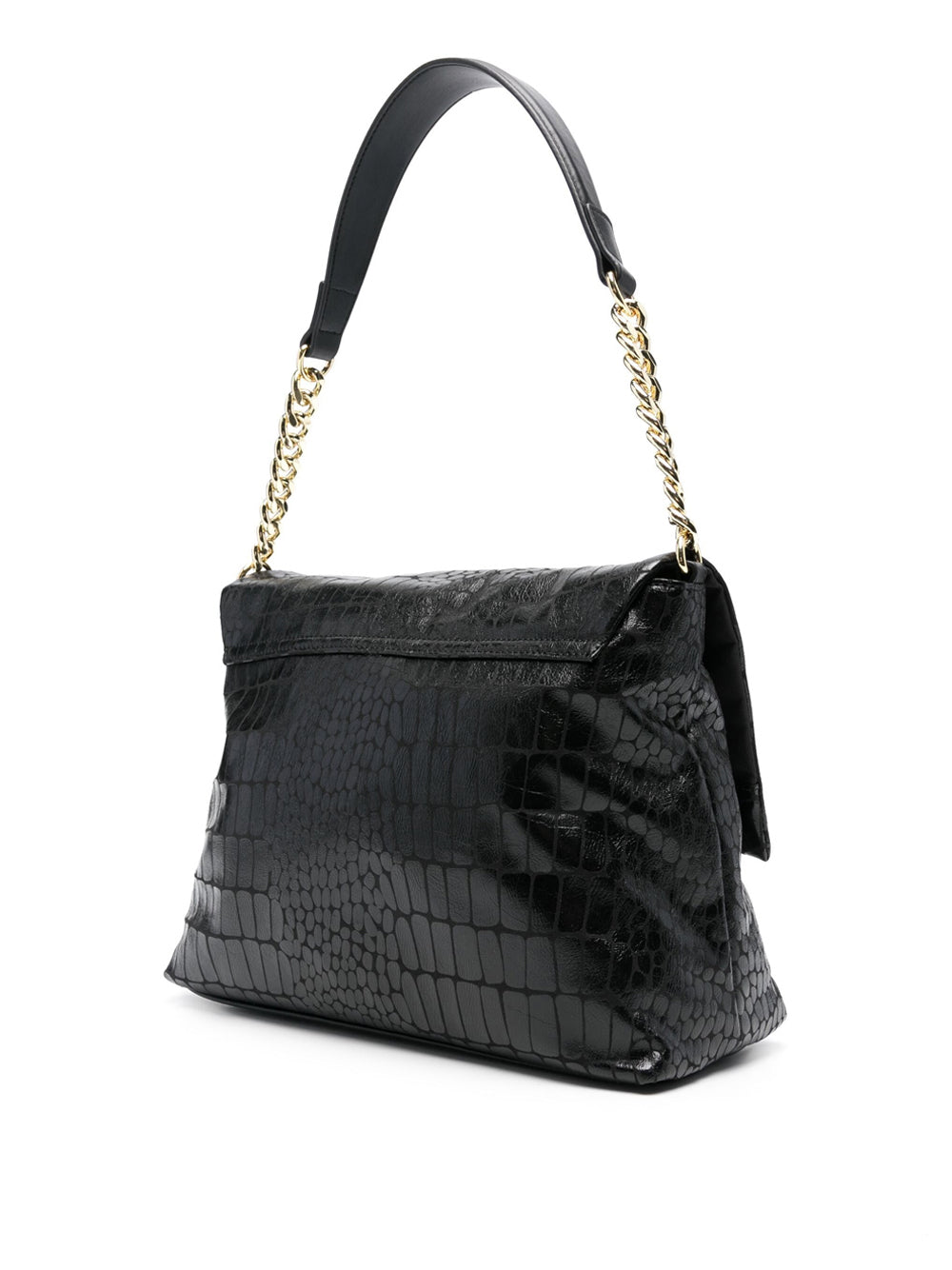 Borsa a Tracolla Love Moschino Soft Croco da Donna - Nero