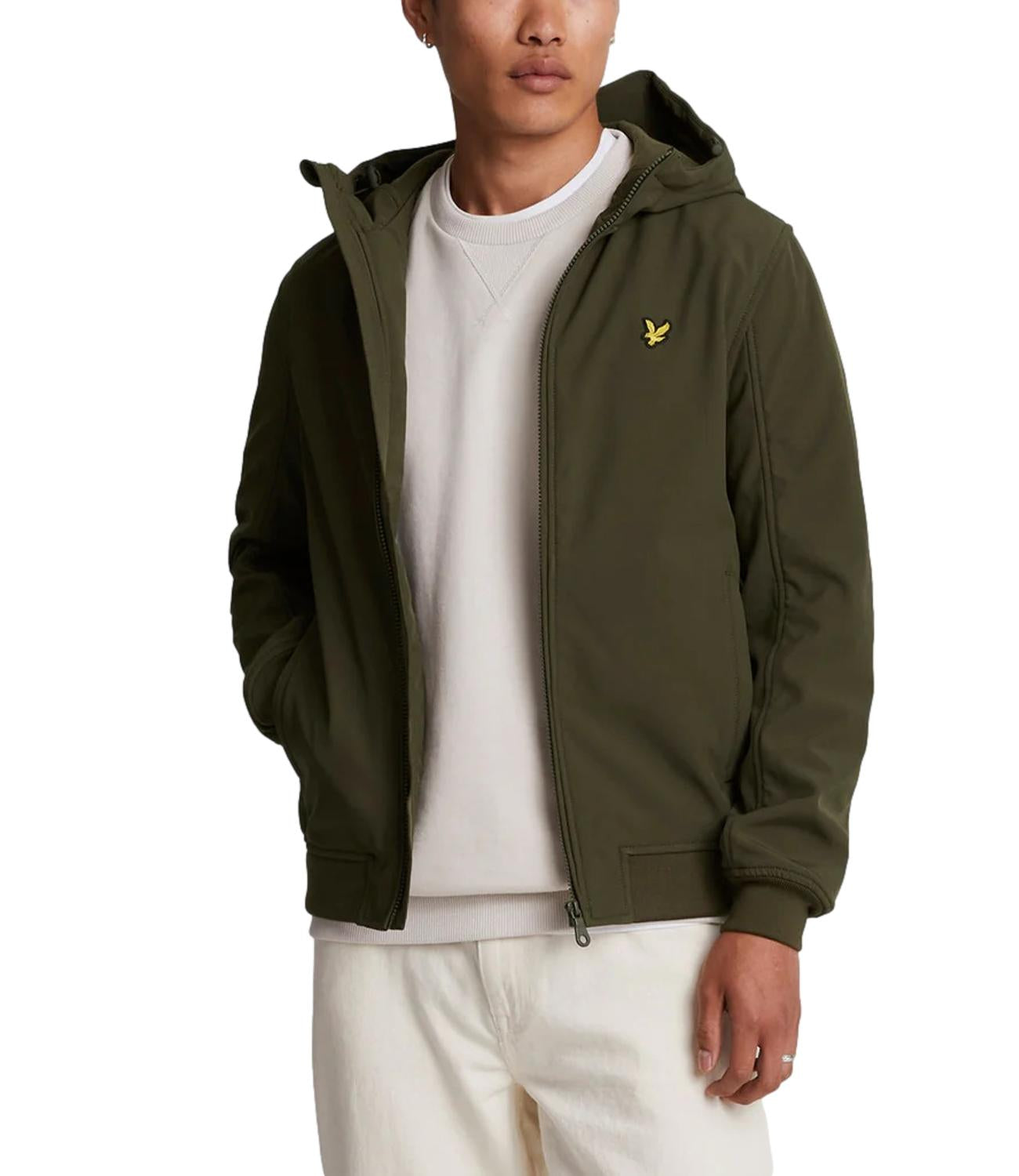 Lyle & Scott Lyle &amp; Scott Giubbino Fleece Back Softshell Jacket Uomo Mod. JK2110V W485 Olive Verde