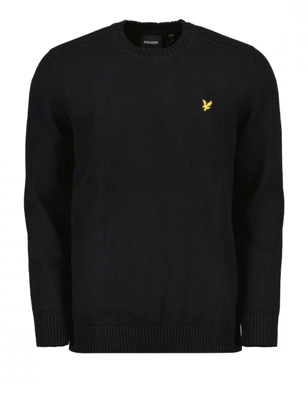 Lyle & Scott Maglione Lyle &amp; Scott Shoulder Detail Crew da Uomo - Nero