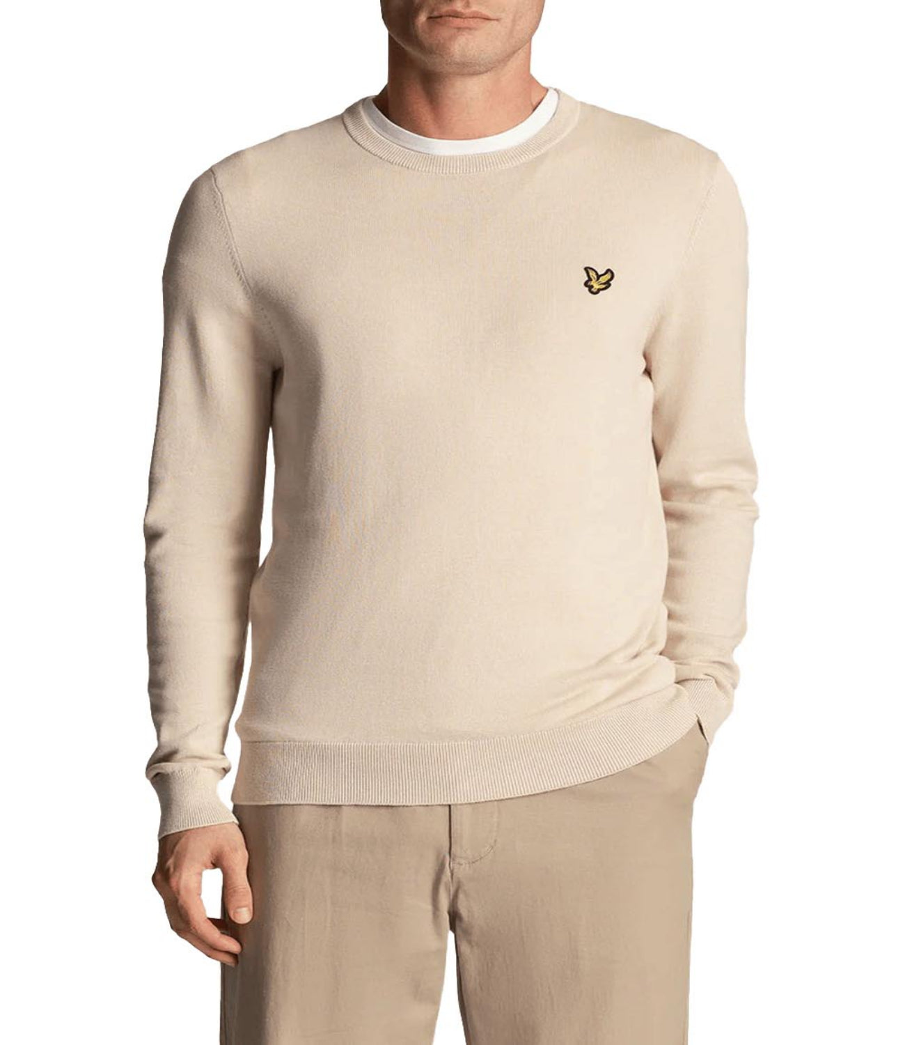 Lyle & Scott Lyle &amp; Scott Maglione Cotton Merino Crew Neck Jumper Uomo Mod. KN2110V W870 Cove